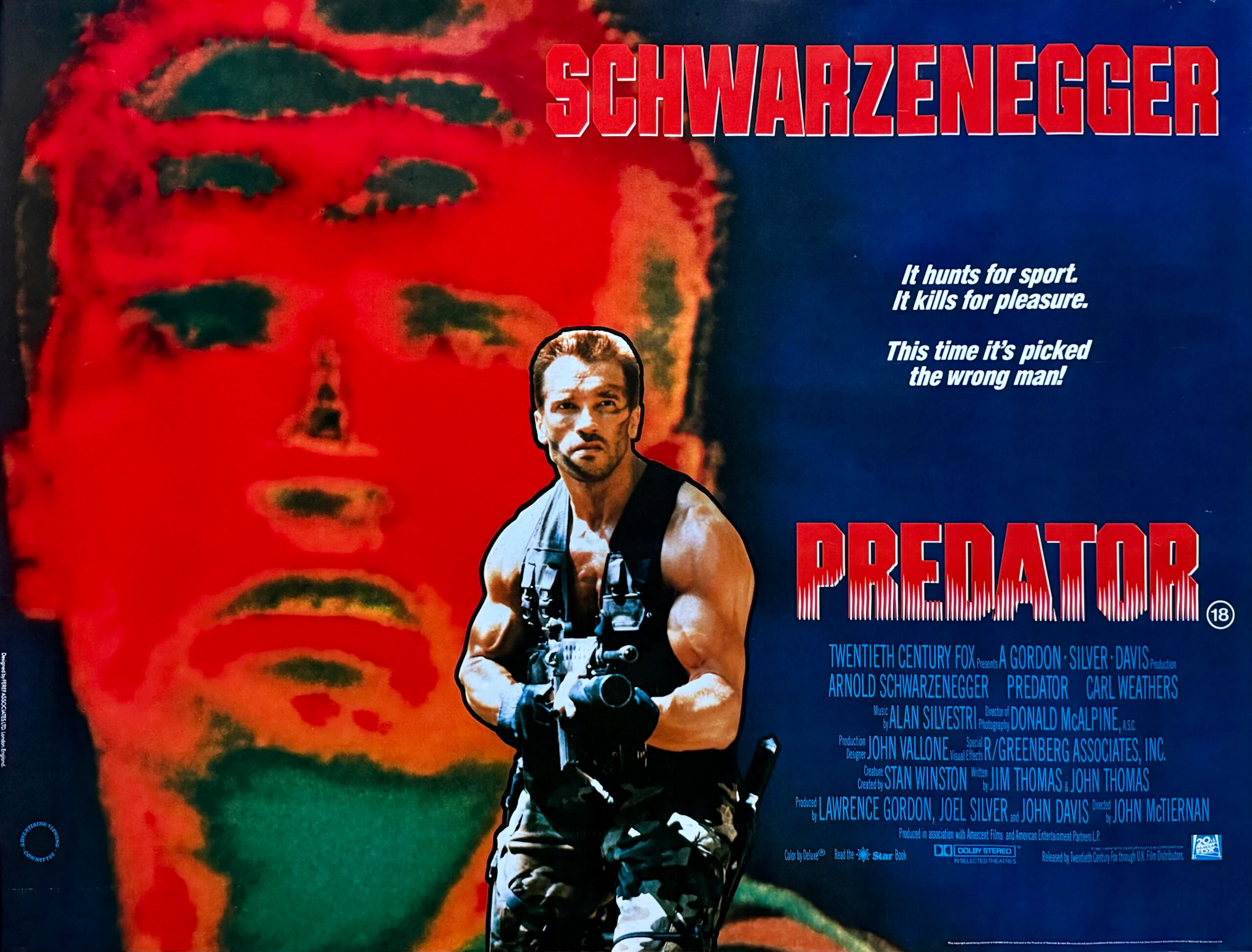 Original Predator Movie Poster - Action - Arnold Schwarzenegger