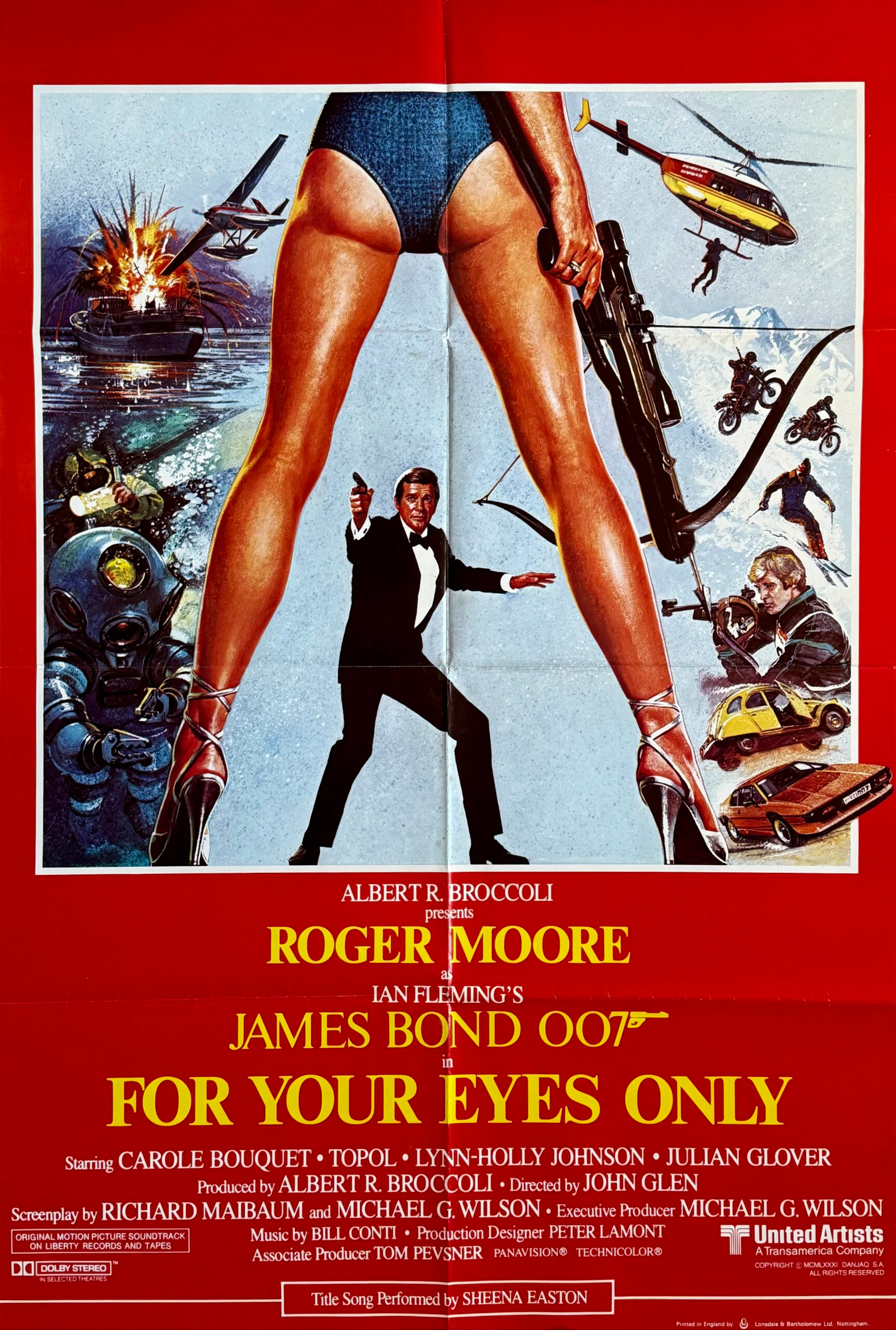 Original James Bond: For Your Eyes Only Movie Poster - 007