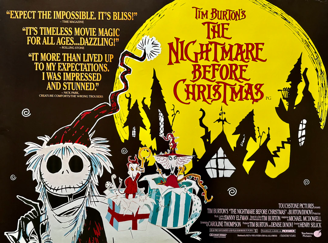 Original Nightmare Before Christmas Movie Poster - Tim Burton