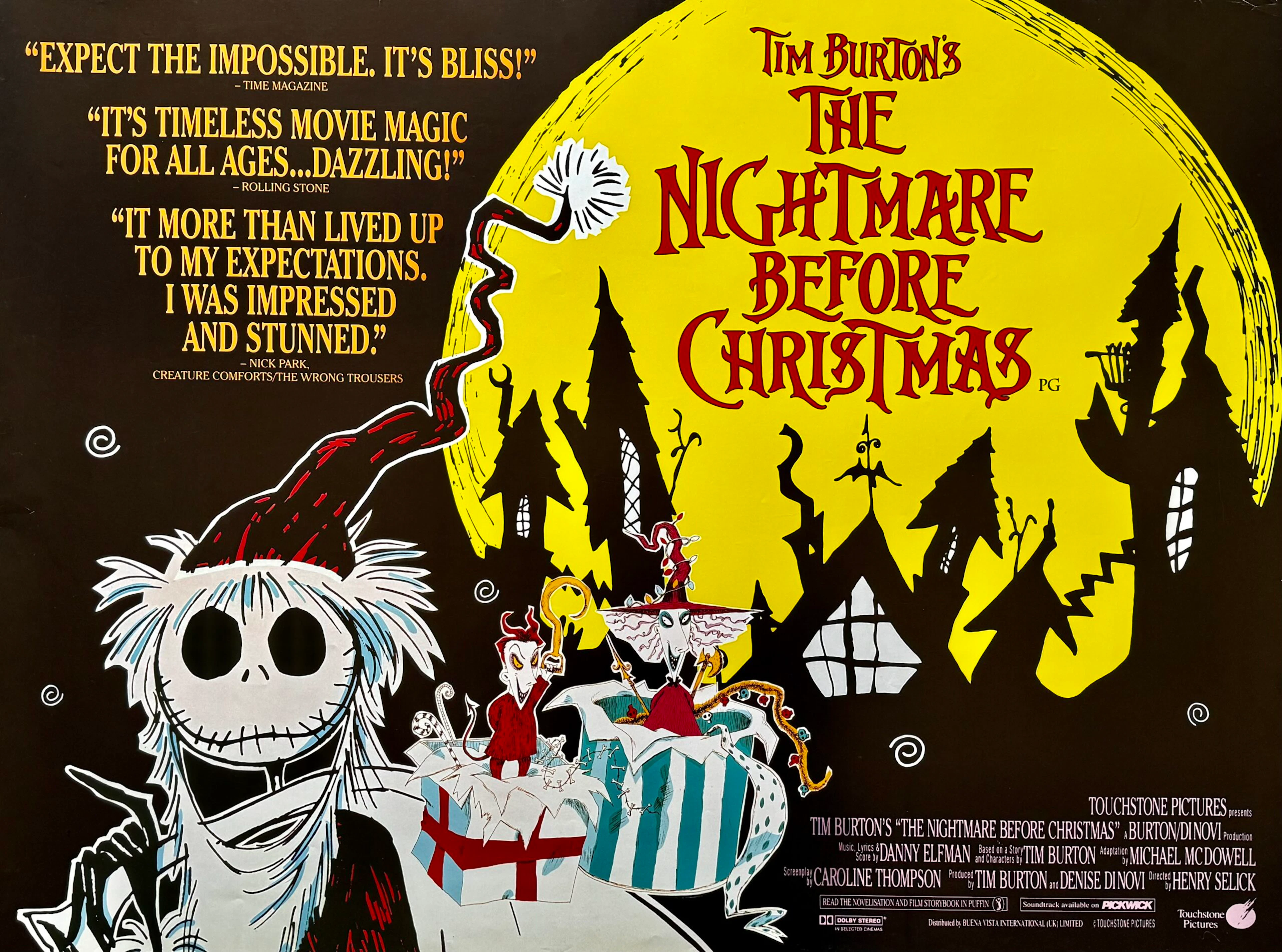 Original Nightmare Before Christmas Movie Poster - Tim Burton