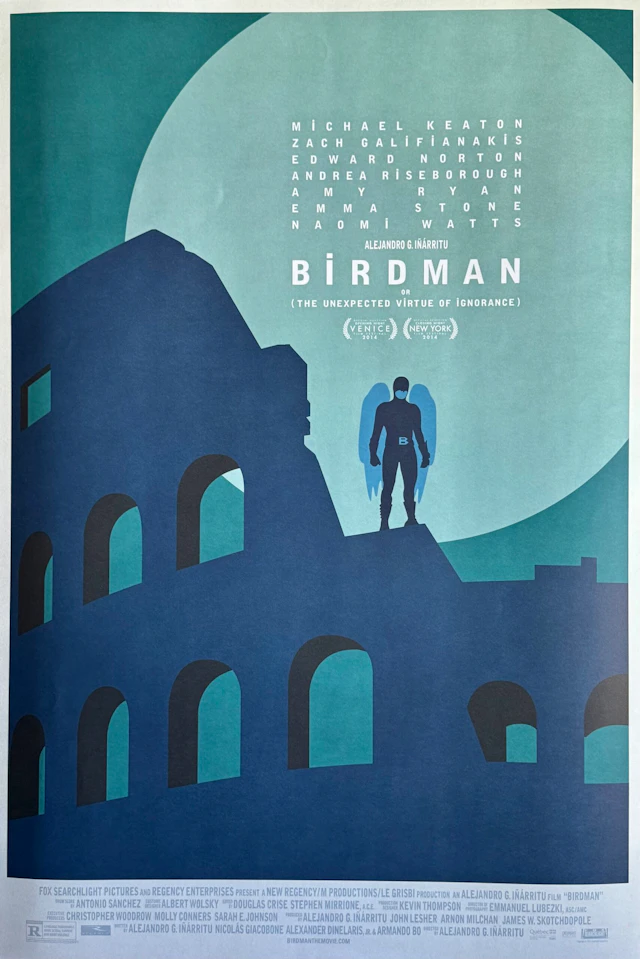 Original BiRDMAN Movie Poster - Michael Keaton - Rome