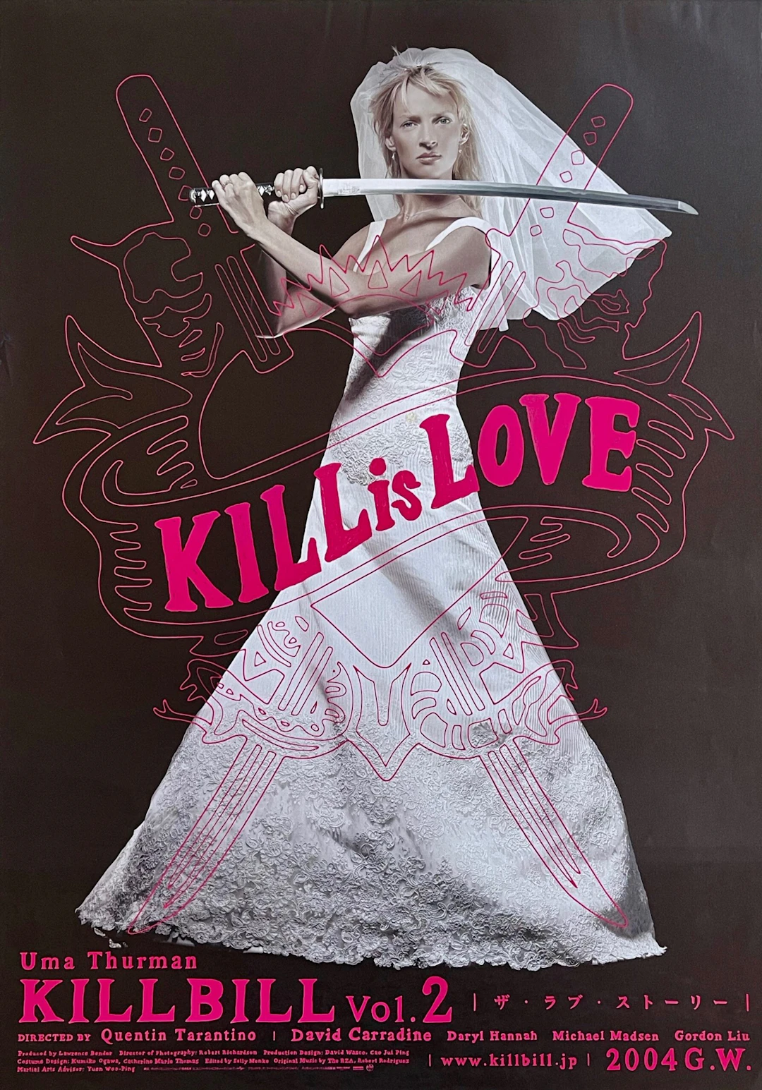 Original Kill Bill: Volume 2 Movie Poster - Quentin Tarantino - Martial Arts