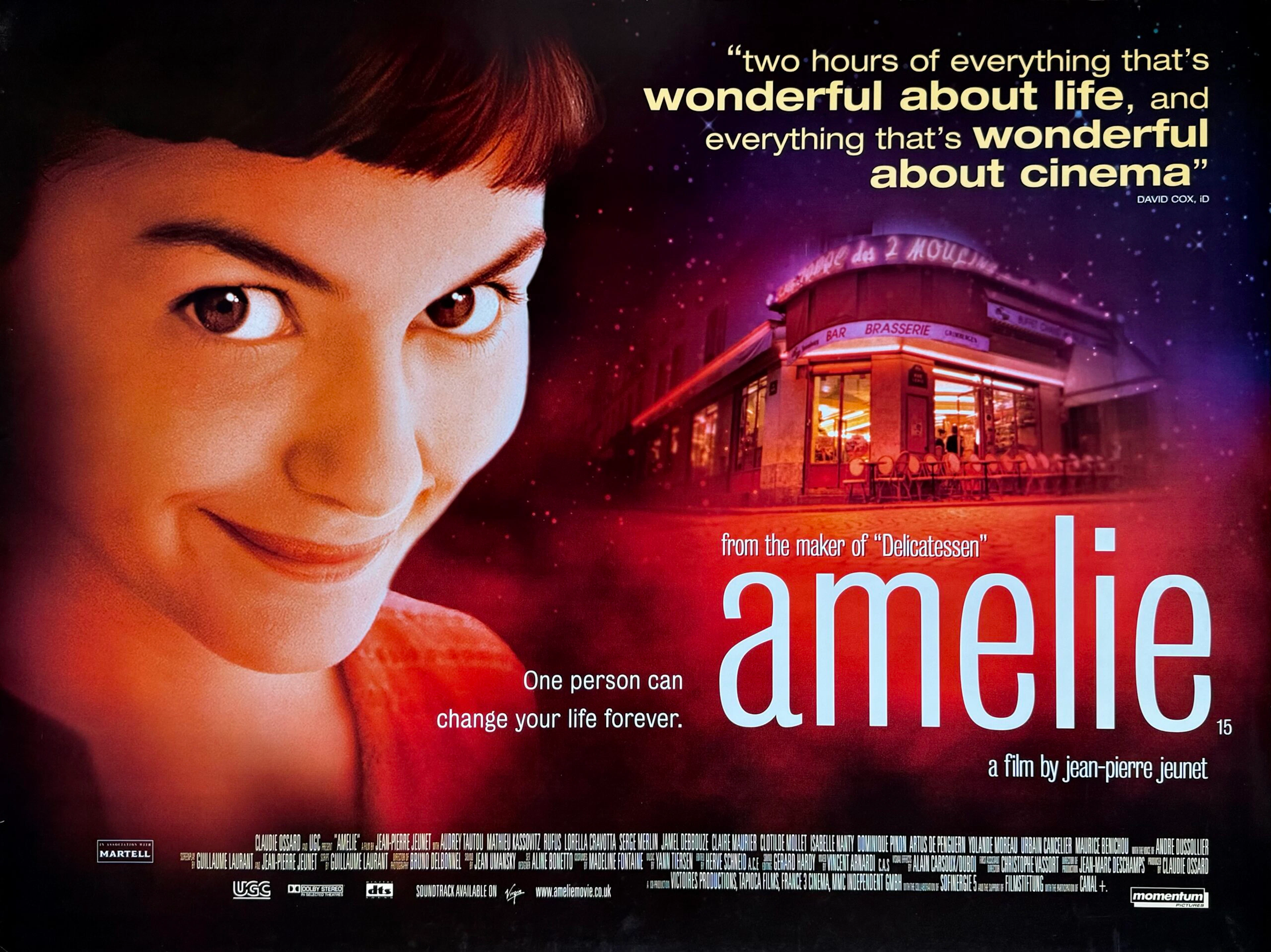 Original Amelie Movie Poster - Audrey Tautou - Romance - Comedy