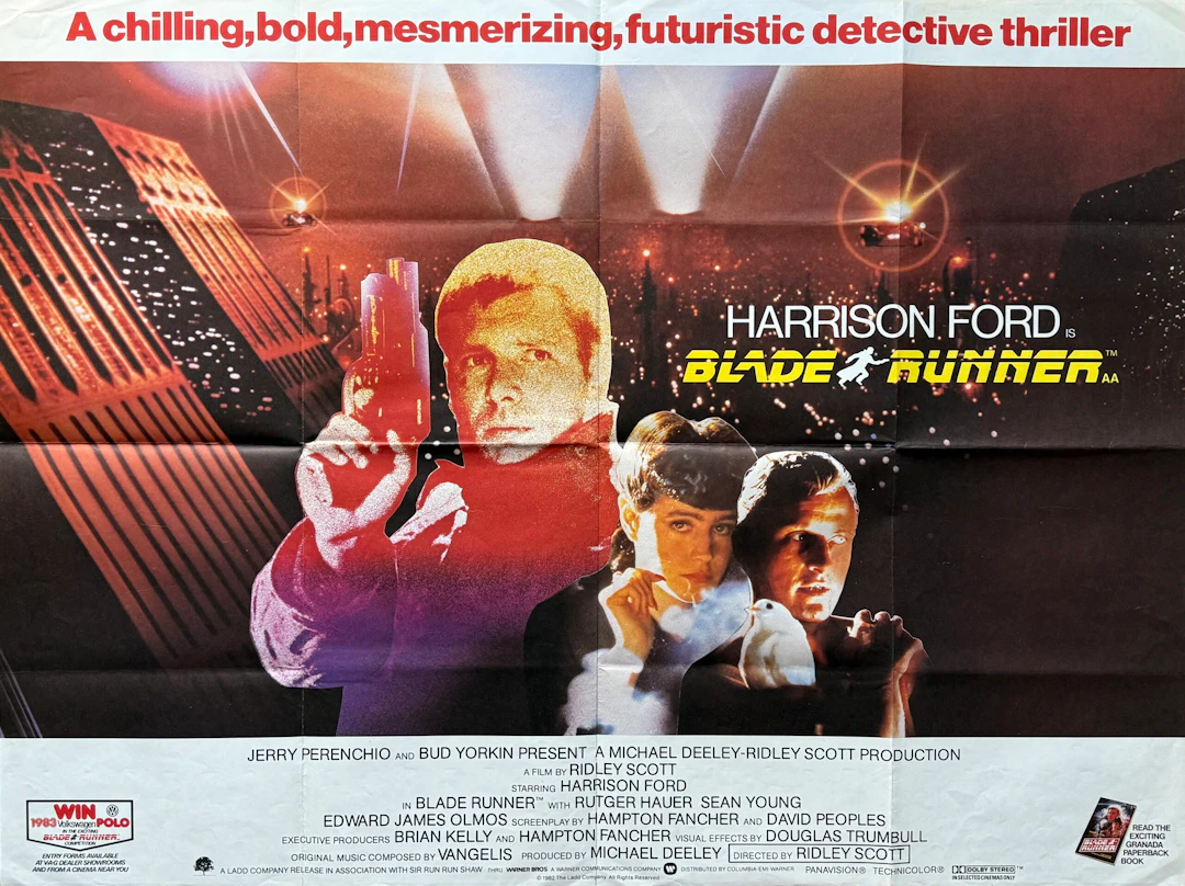 Original Blade Runner Movie Poster - Ridley Scott - Harrison Ford