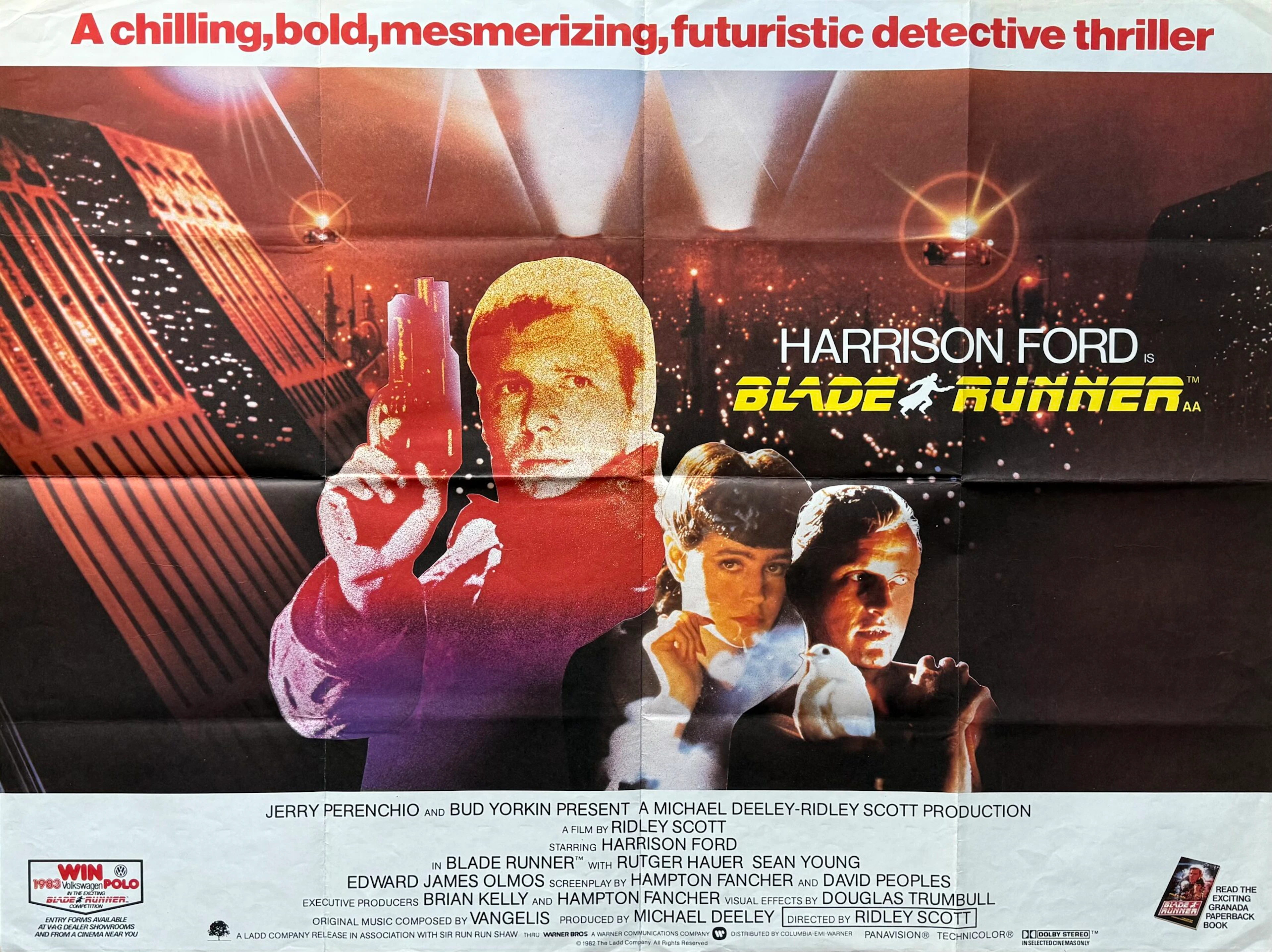 Original Blade Runner Movie Poster - Ridley Scott - Harrison Ford