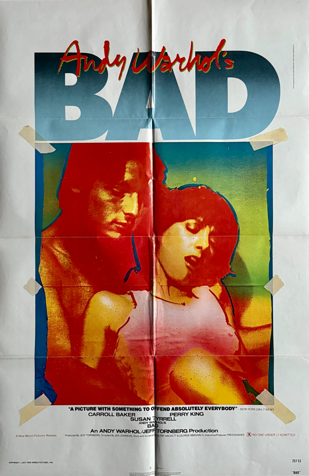 Original Andy Warhol's BAD Movie Poster - Jed Johnson