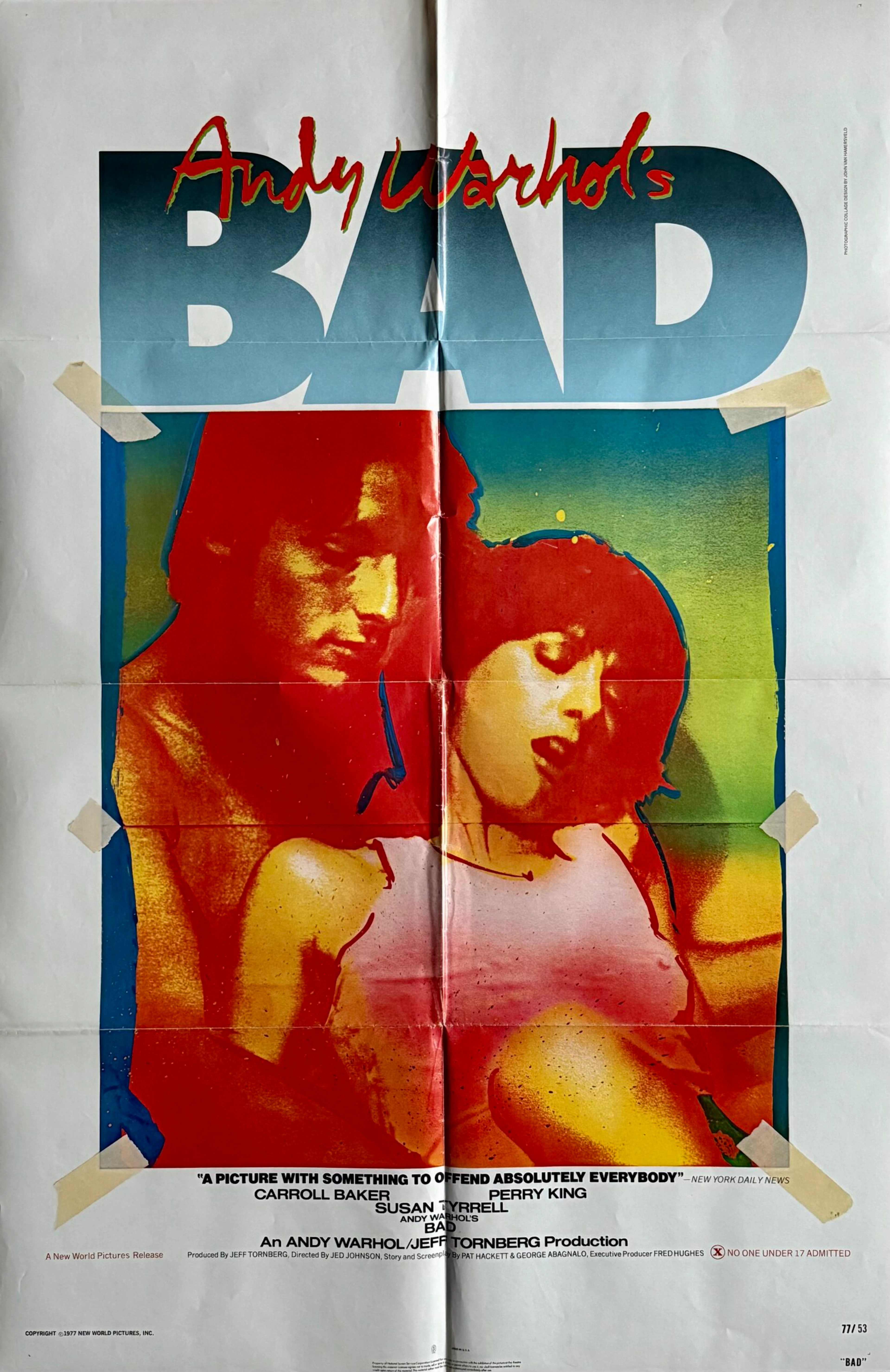 Original Andy Warhol's BAD Movie Poster - Jed Johnson