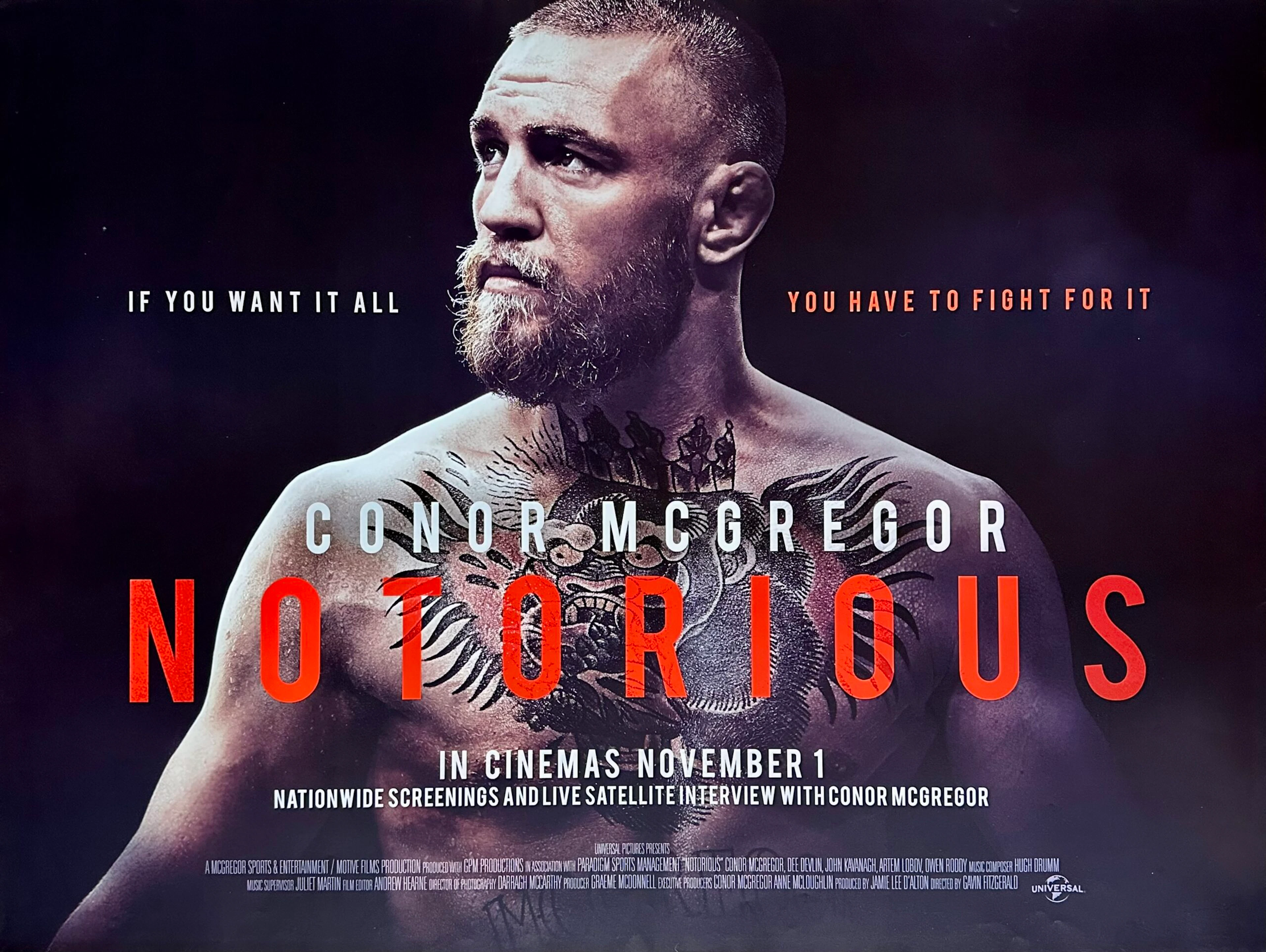 Original Conor McGregor: Notorious Movie Poster