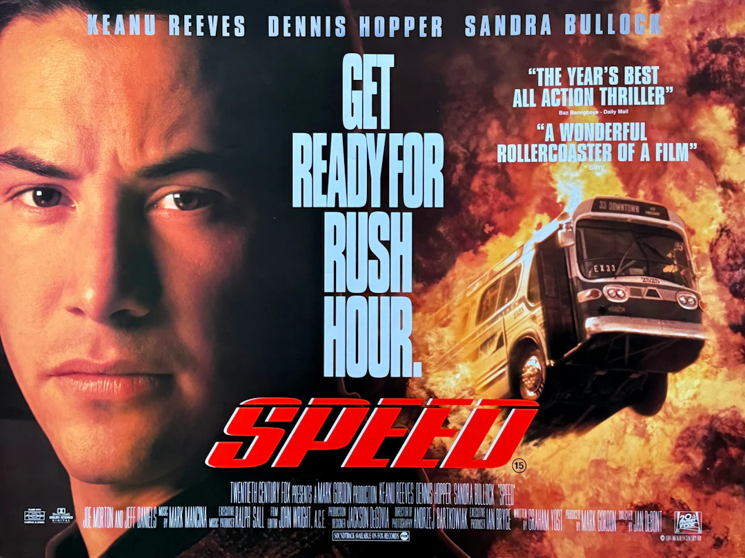 Original Speed Movie Poster - Keanu Reeves - Sandra Bullock