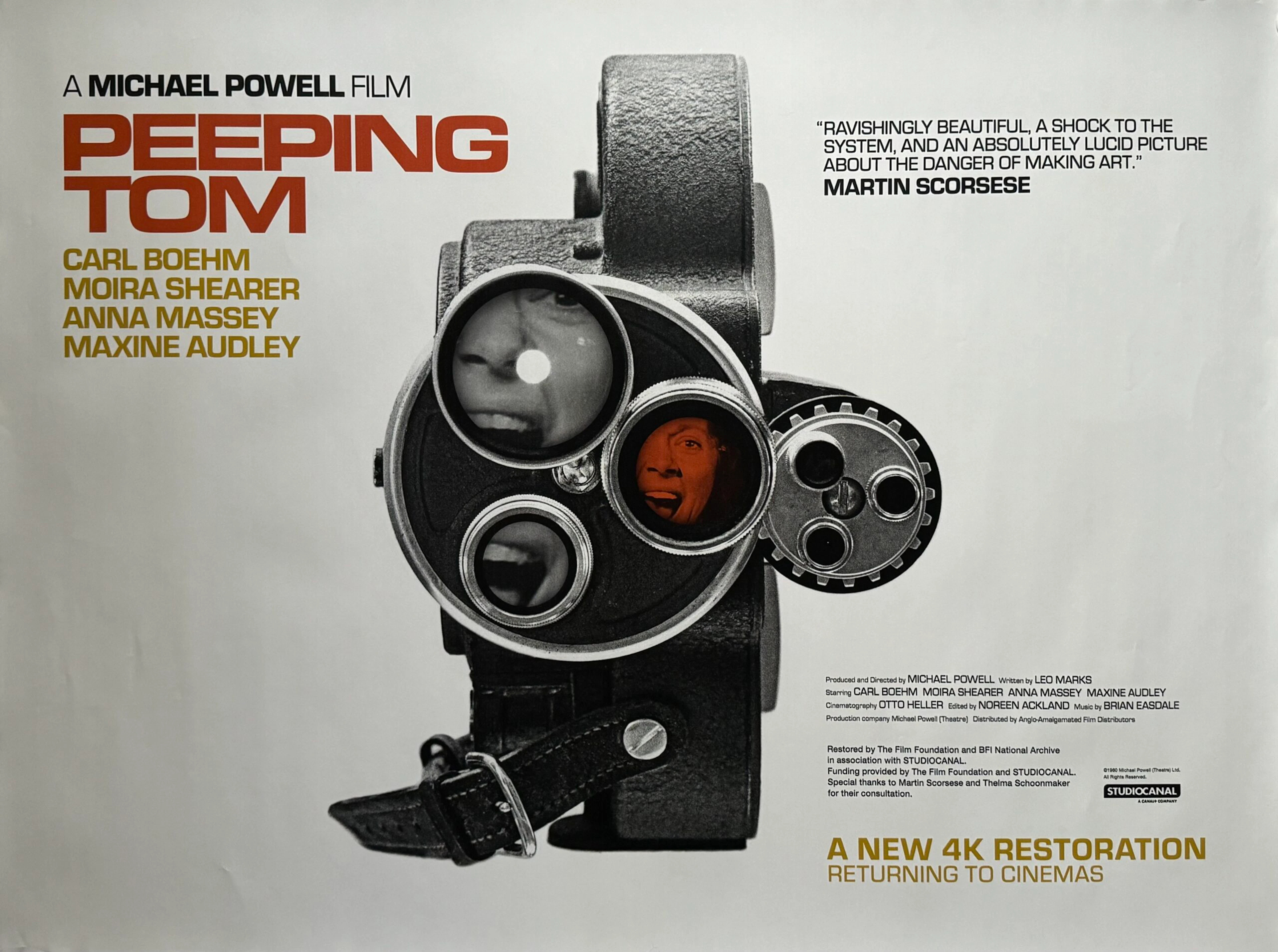 Original Peeping Tom Movie Poster - Michael Powell - Horror