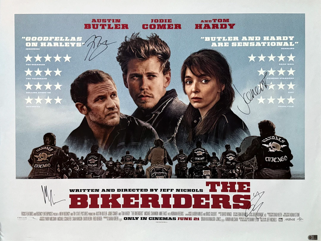 Original The Bikeriders Movie Poster - Tom Hardy - Autographed