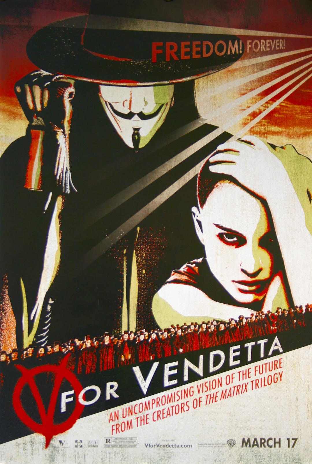 Original V for Vendetta Movie Poster - Alan Moore - Hugo Weaving