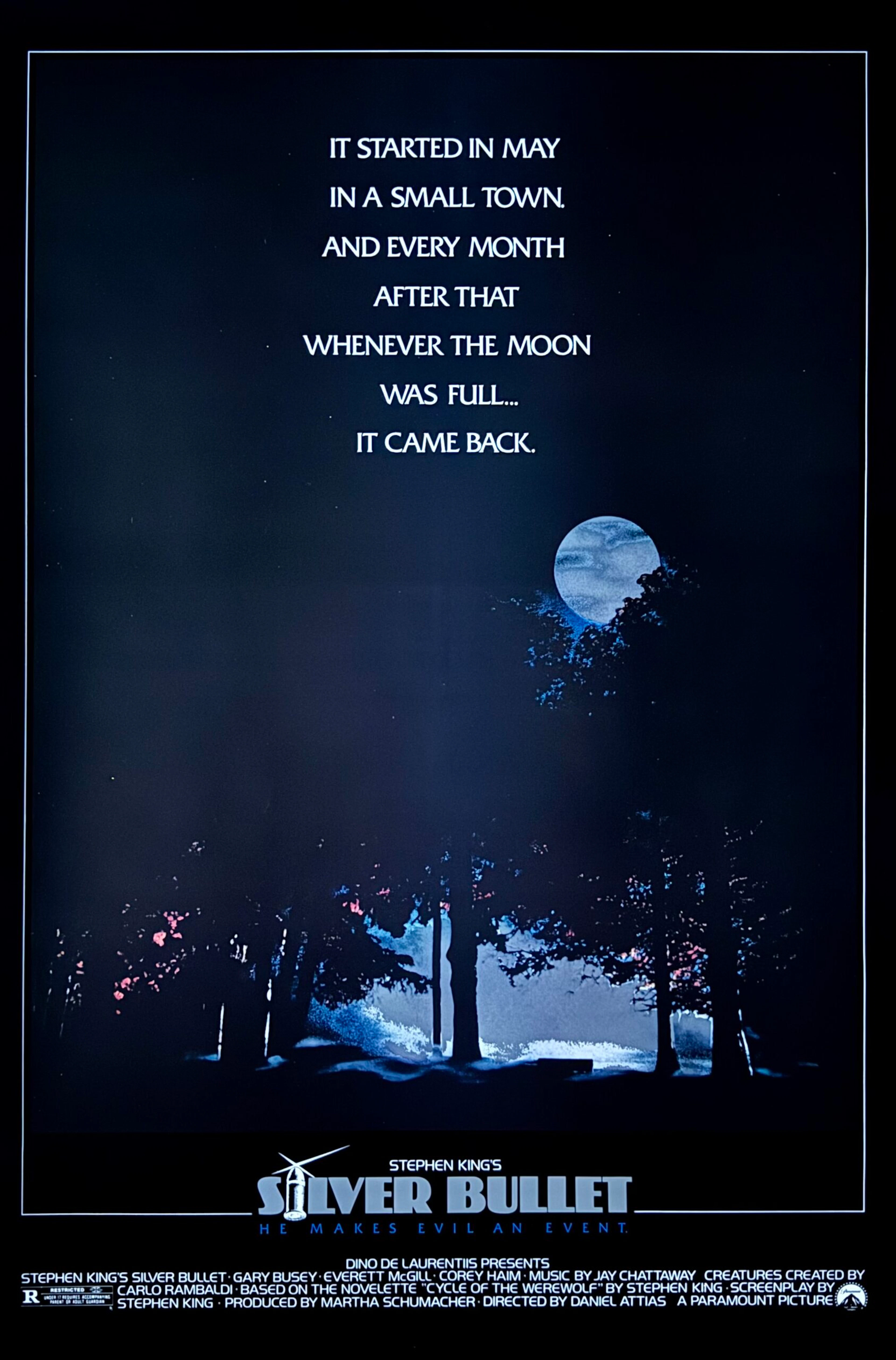 Original Silver Bullet Movie Poster - Stephen King - Werewolf