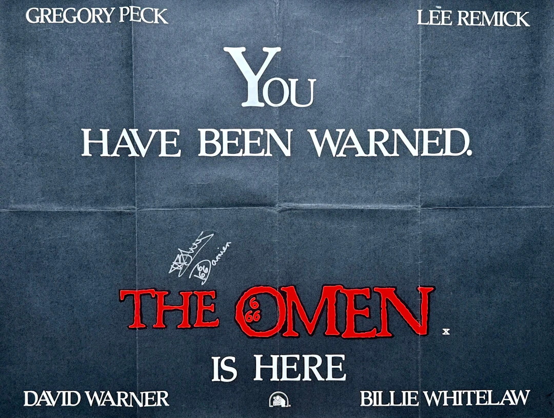 Original The Omen Movie Poster - Horror - Damien - 666 - Devil