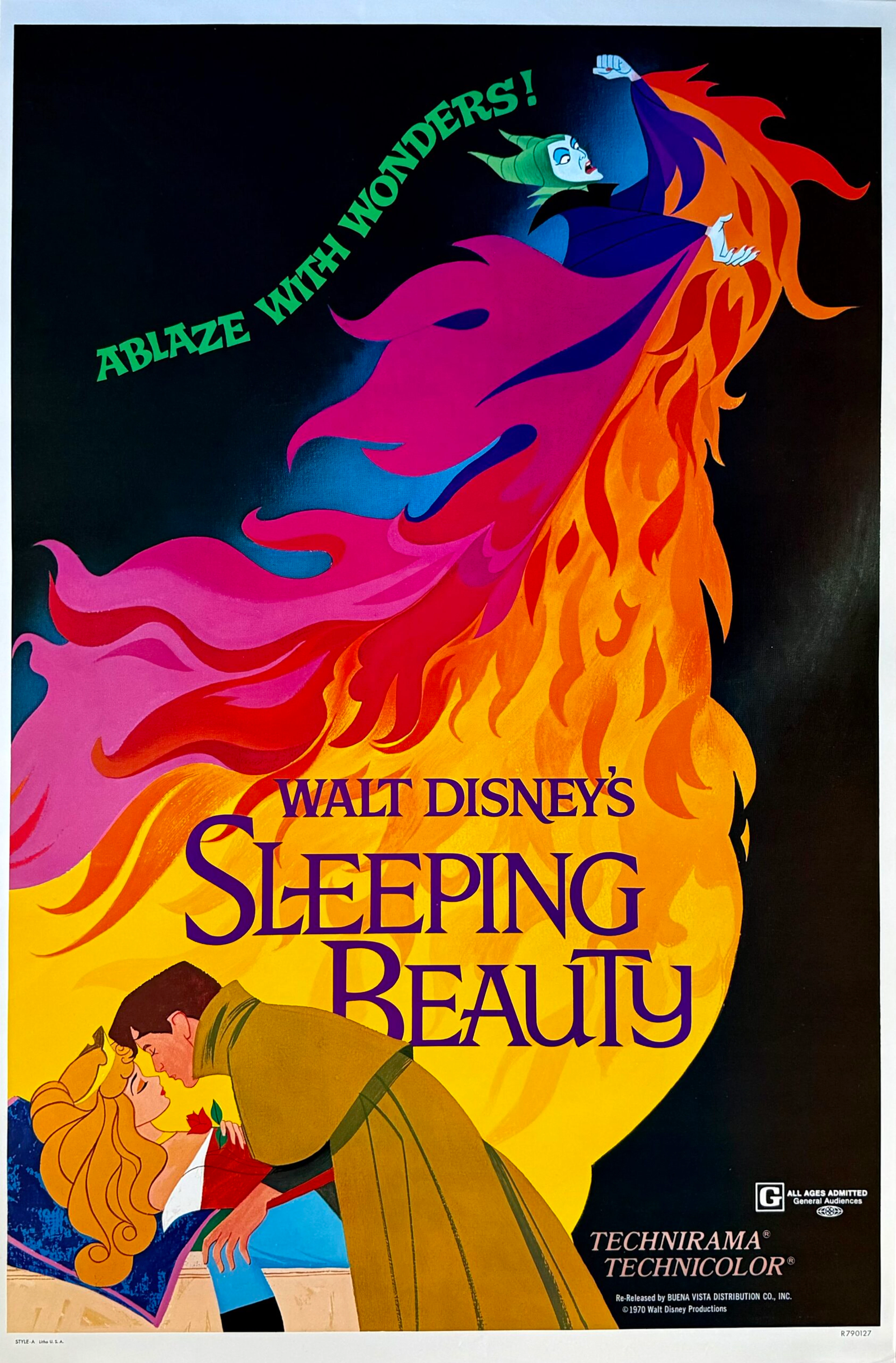 Original Sleeping Beauty Movie Poster - Walt Disney - Maleficent