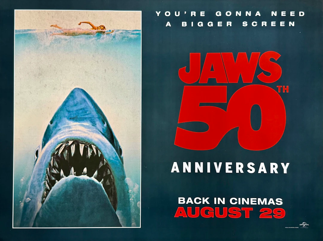 Original Jaws 50th Anniversary Movie Poster - Steven Spielberg