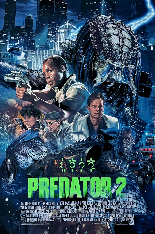 Predator 2 Alternative Movie Poster - Danny Glover - Bill Paxton