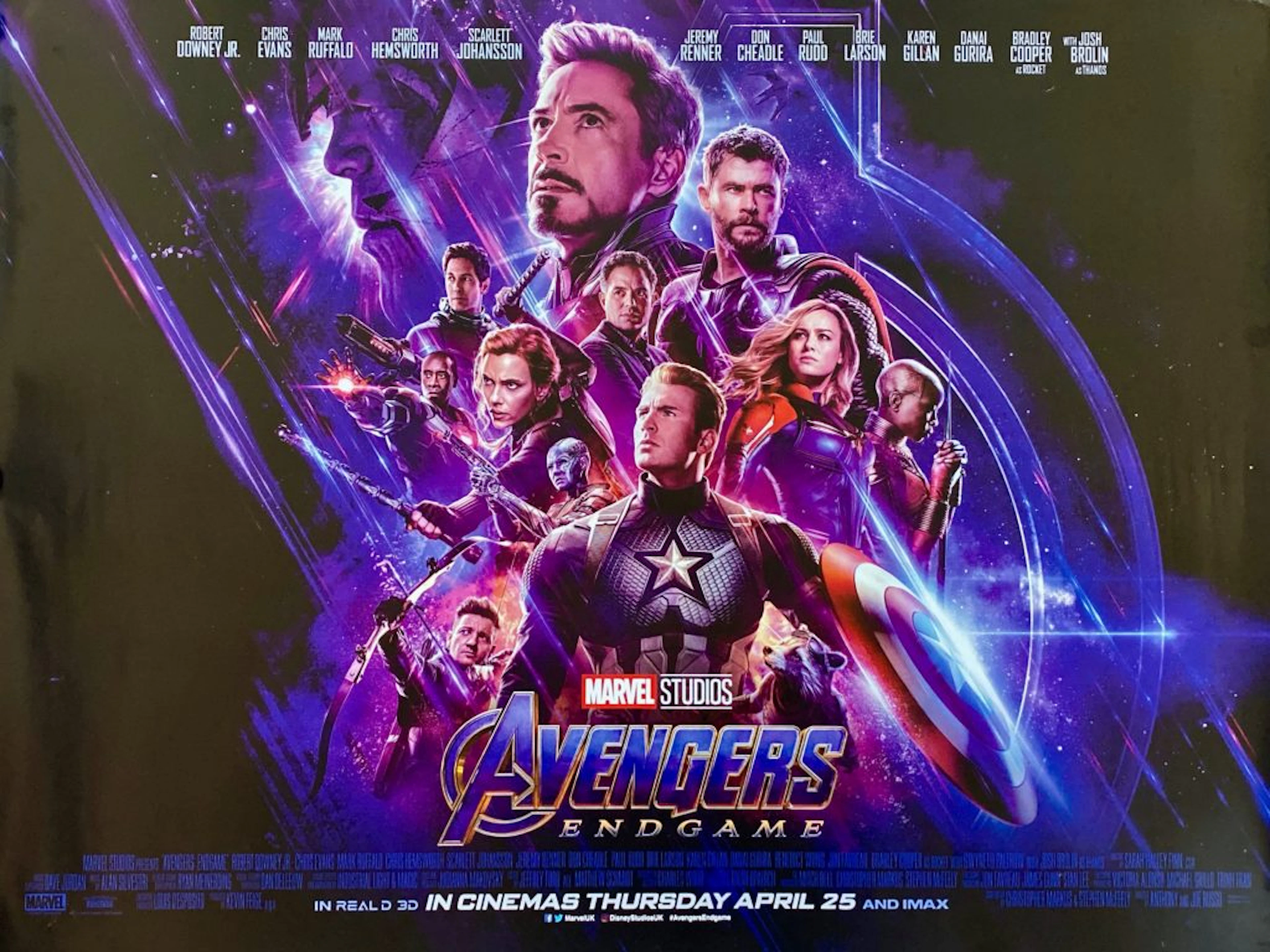 Original Avengers: Endgame Movie Poster - Iron Man - Captain America