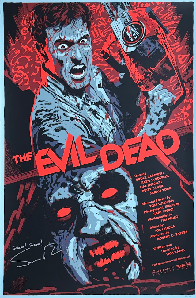 Evil Dead Alternative Movie Poster - Sam Raimi - Autographed