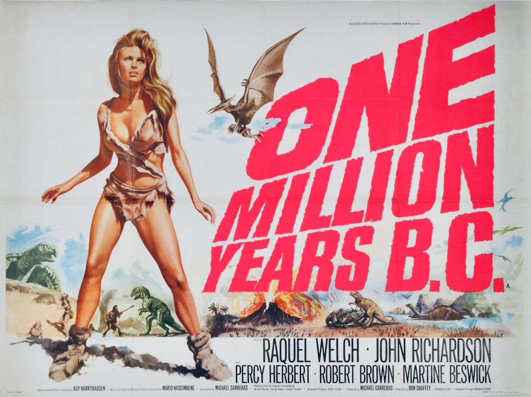 Original One Million Years B.C. Movie Poster - Raquel Welch