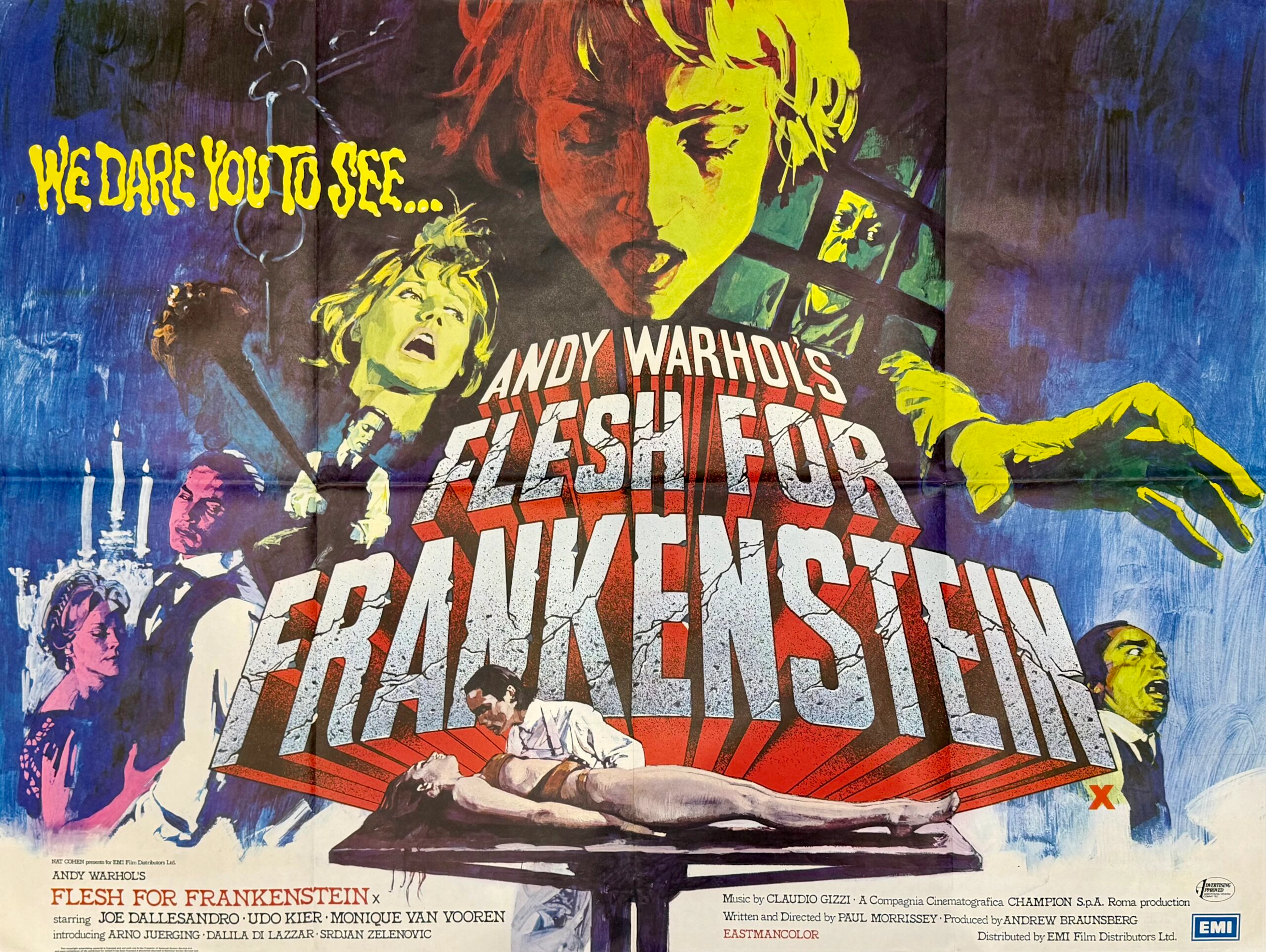 Original Andy Warhol's Flesh For Frankenstein Movie Poster