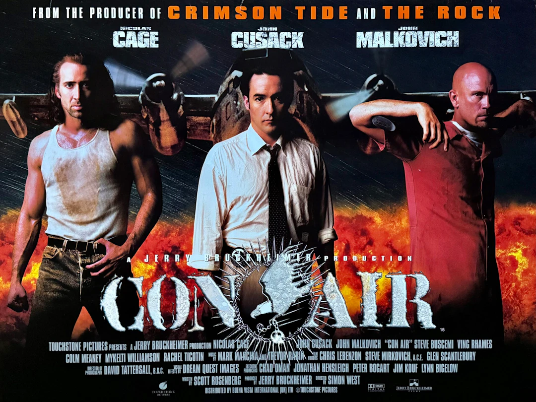 Original Con Air Movie Poster - Jerry Bruckheimer - Nicolas Cage
