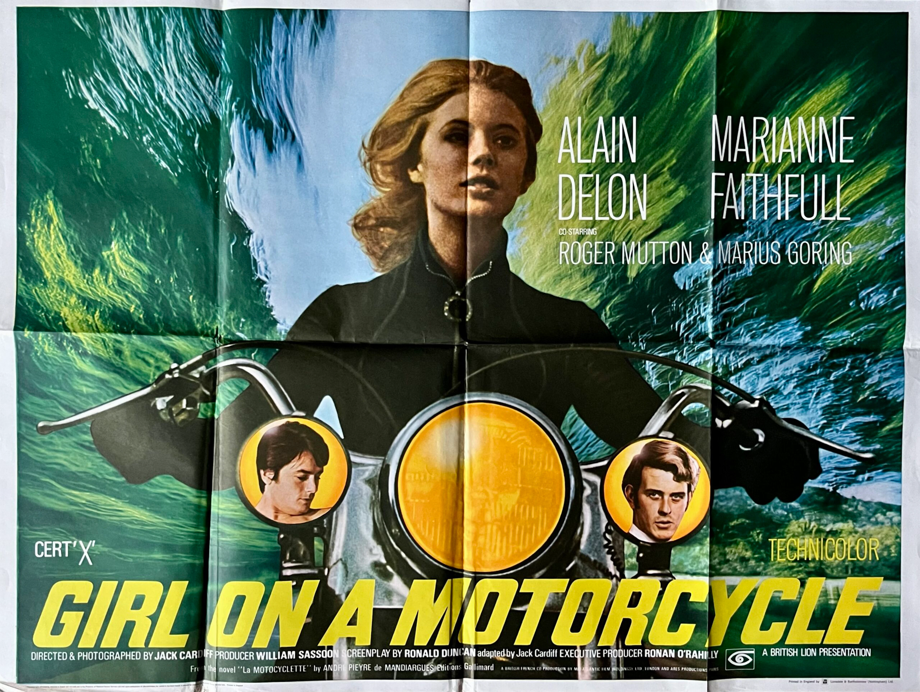 Original Girl on a Motorcycle Movie Poster - Marianne Faithfull