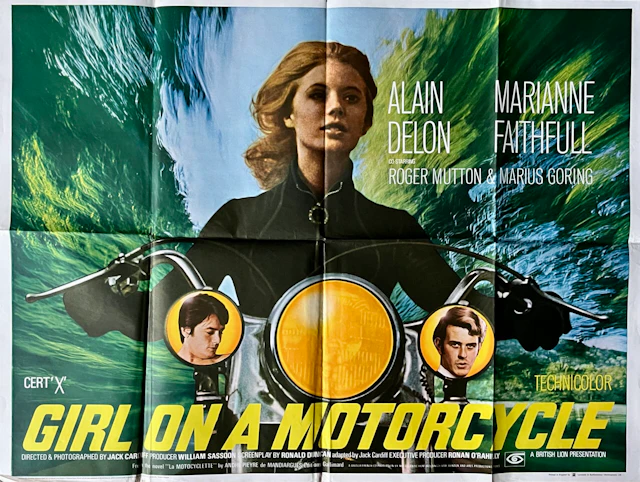 Original Girl on a Motorcycle Movie Poster - Marianne Faithfull