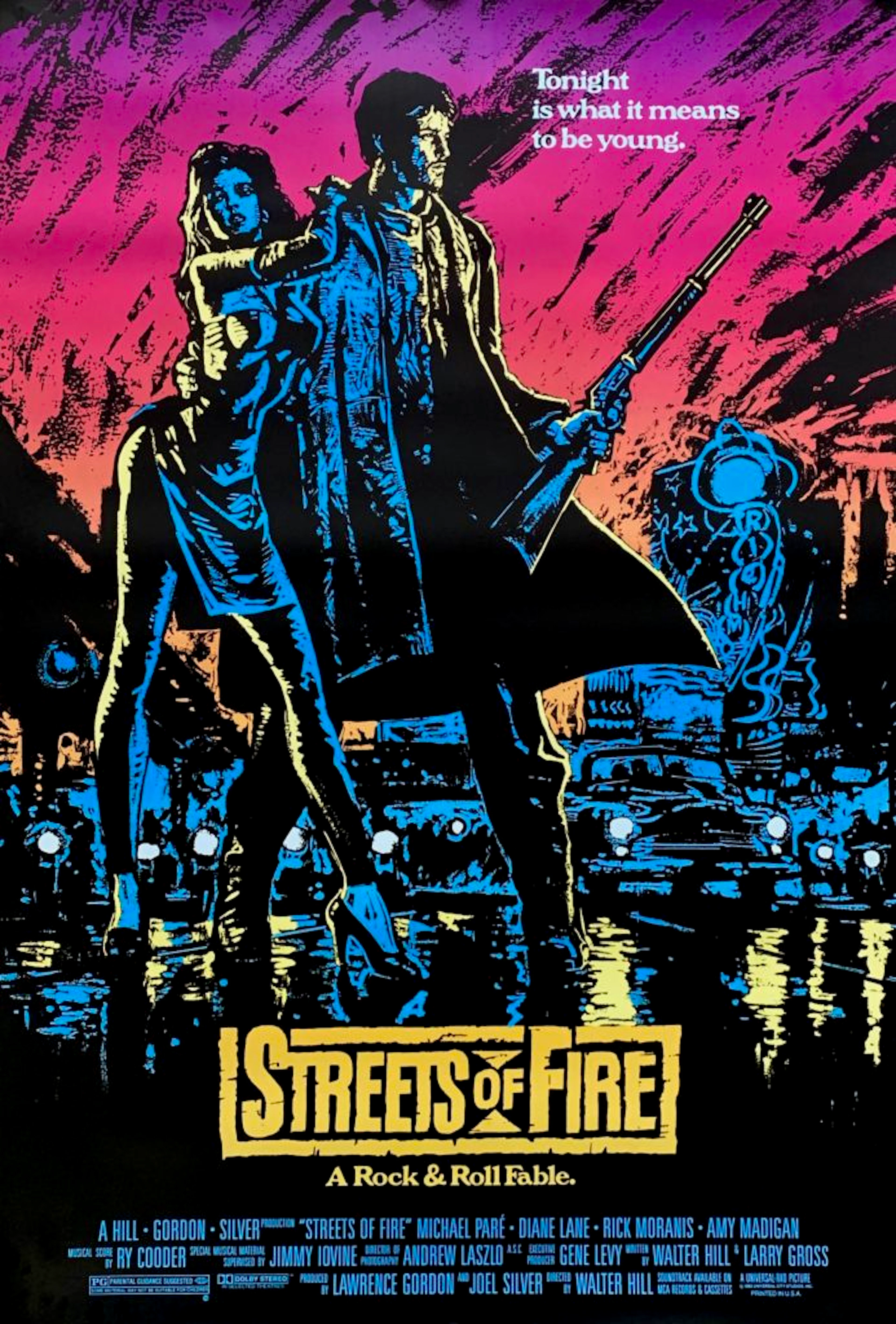 Original Streets of Fire Movie Poster - Michael Pare - Diane Lane