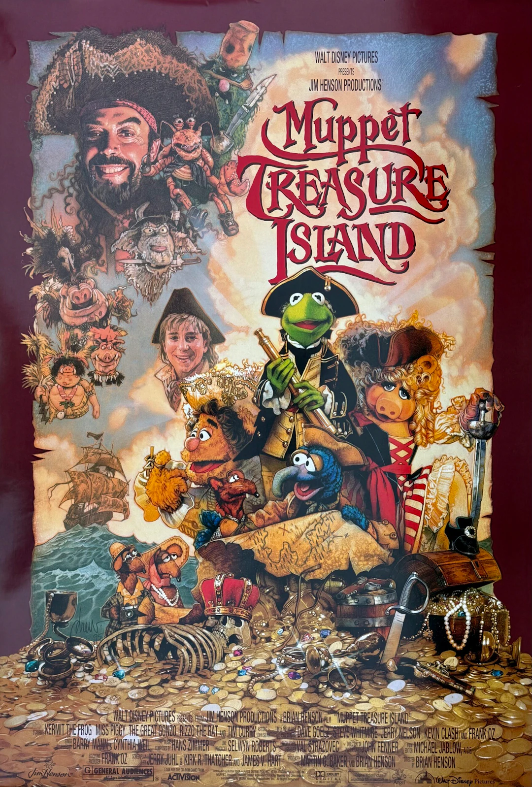 Original Muppet Treasure Island Movie Poster - Kermit - Fozzie