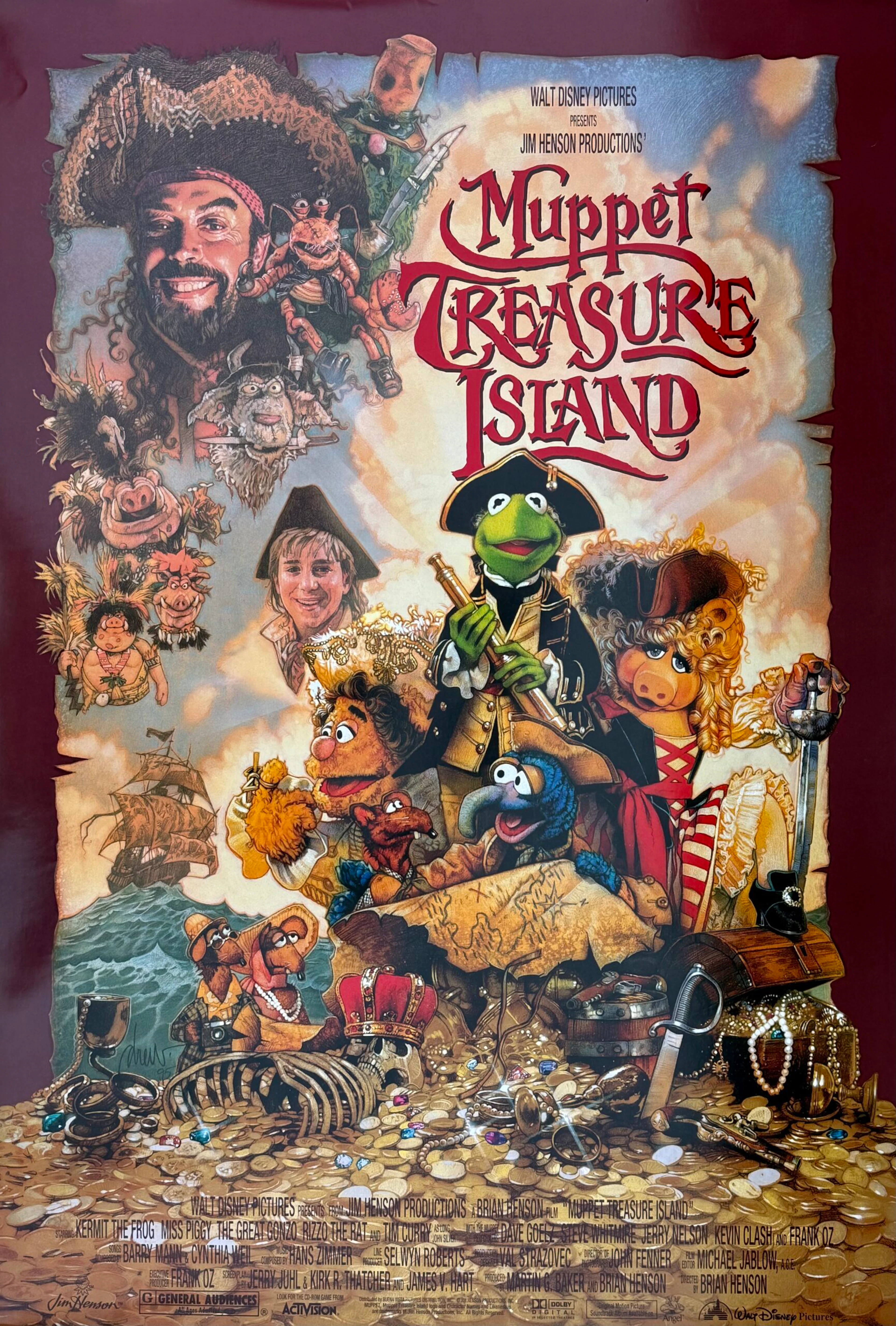 Original Muppet Treasure Island Movie Poster - Kermit - Fozzie
