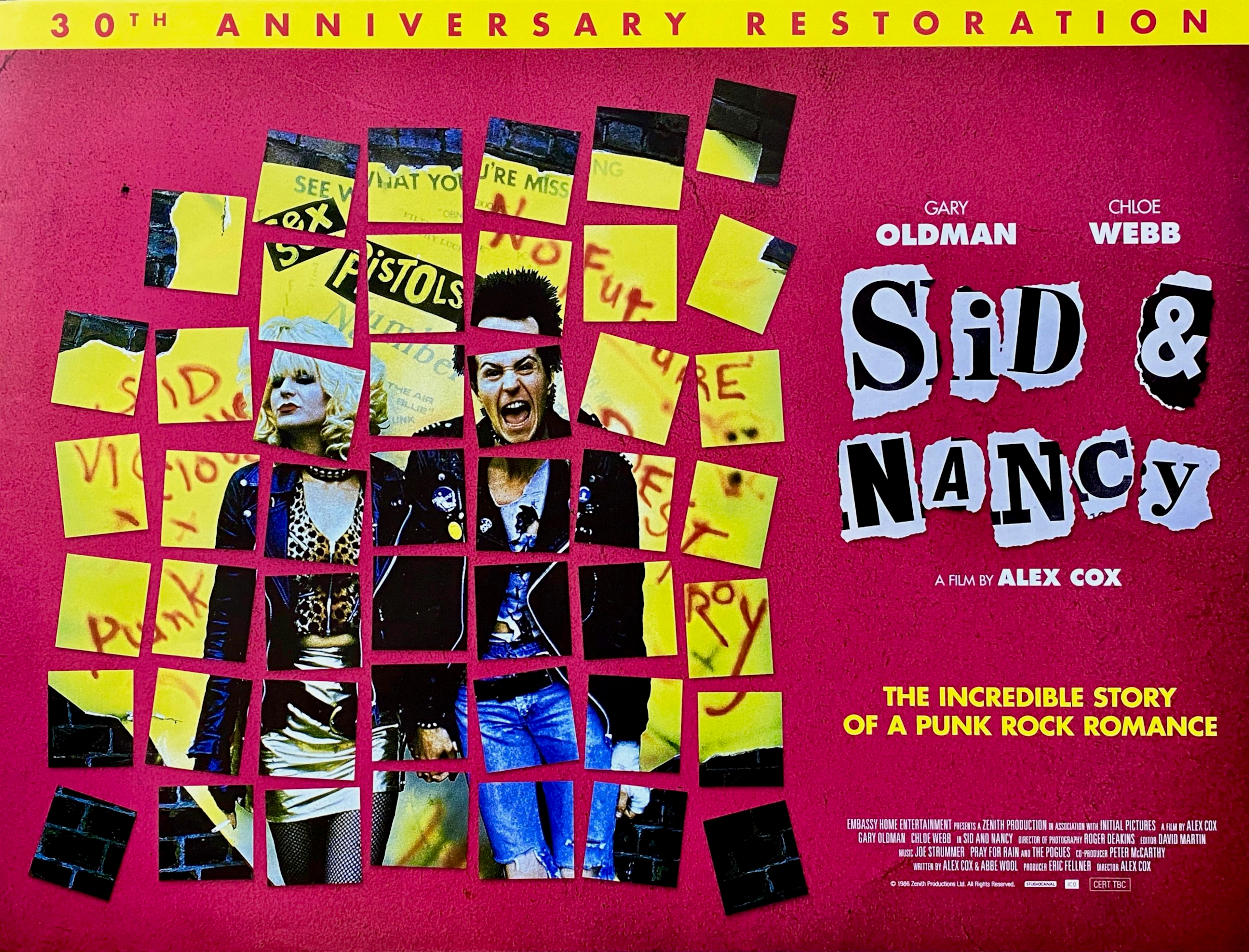 Original Sid & Nancy Movie Poster - Sid Vicious - Sex Pistols - Alex Cox