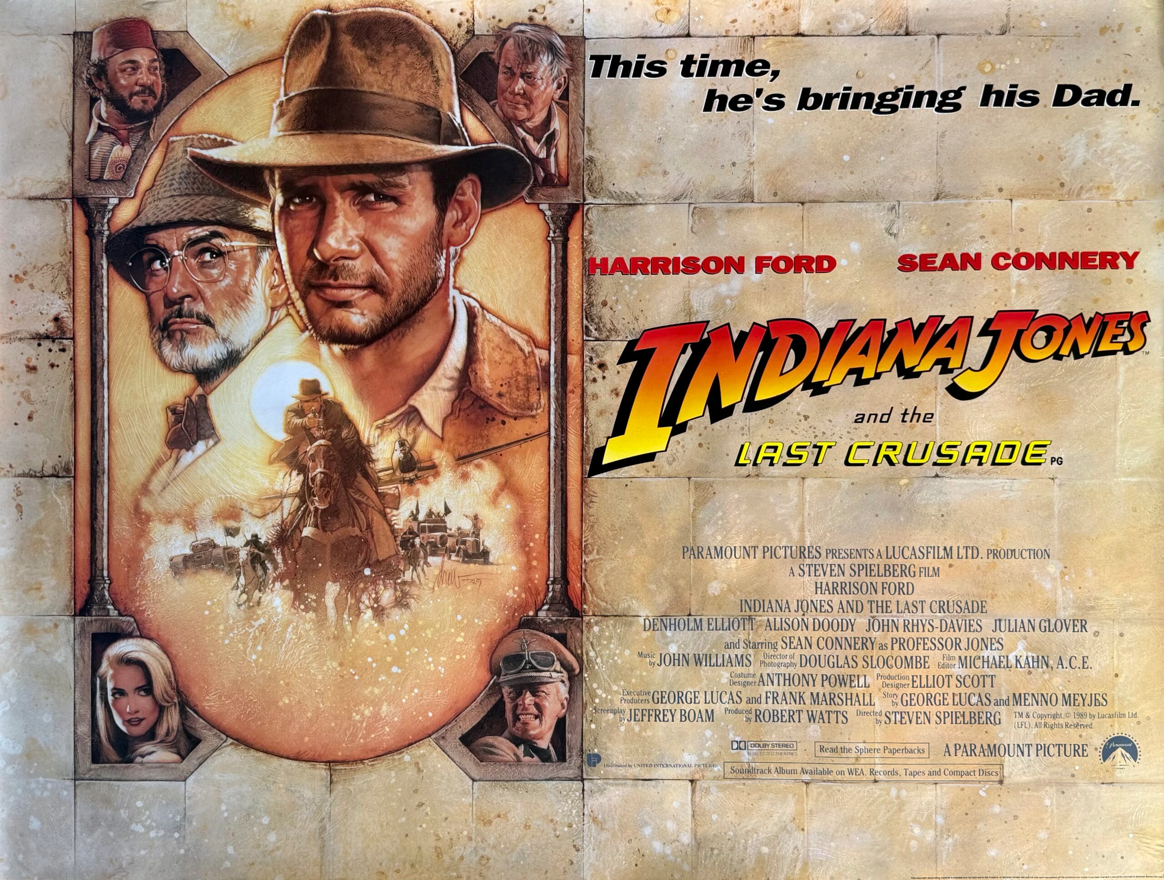 Original Indiana Jones and the Last Crusade Movie Poster