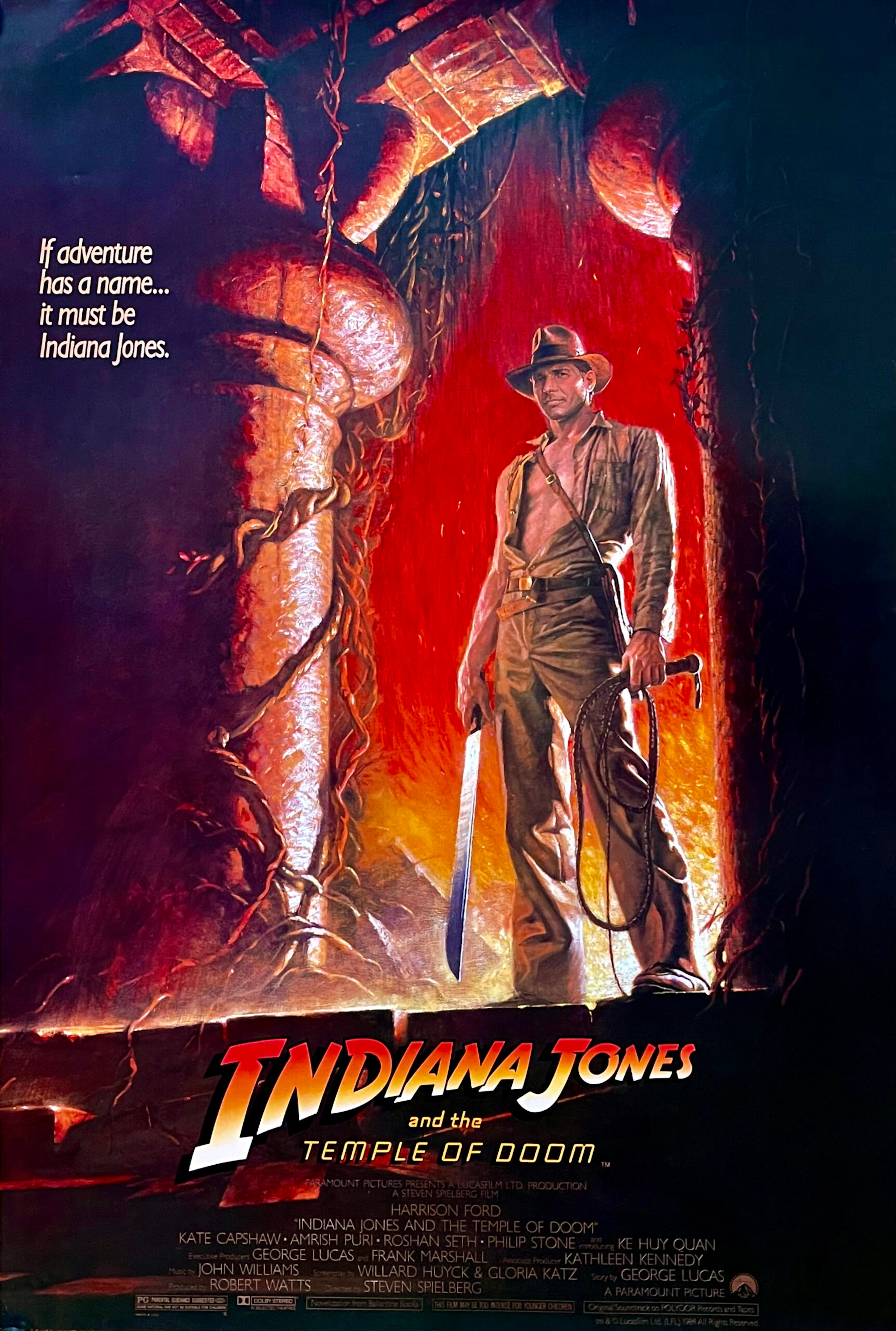 Original Indiana Jones and the Temple of Doom Movie Poster