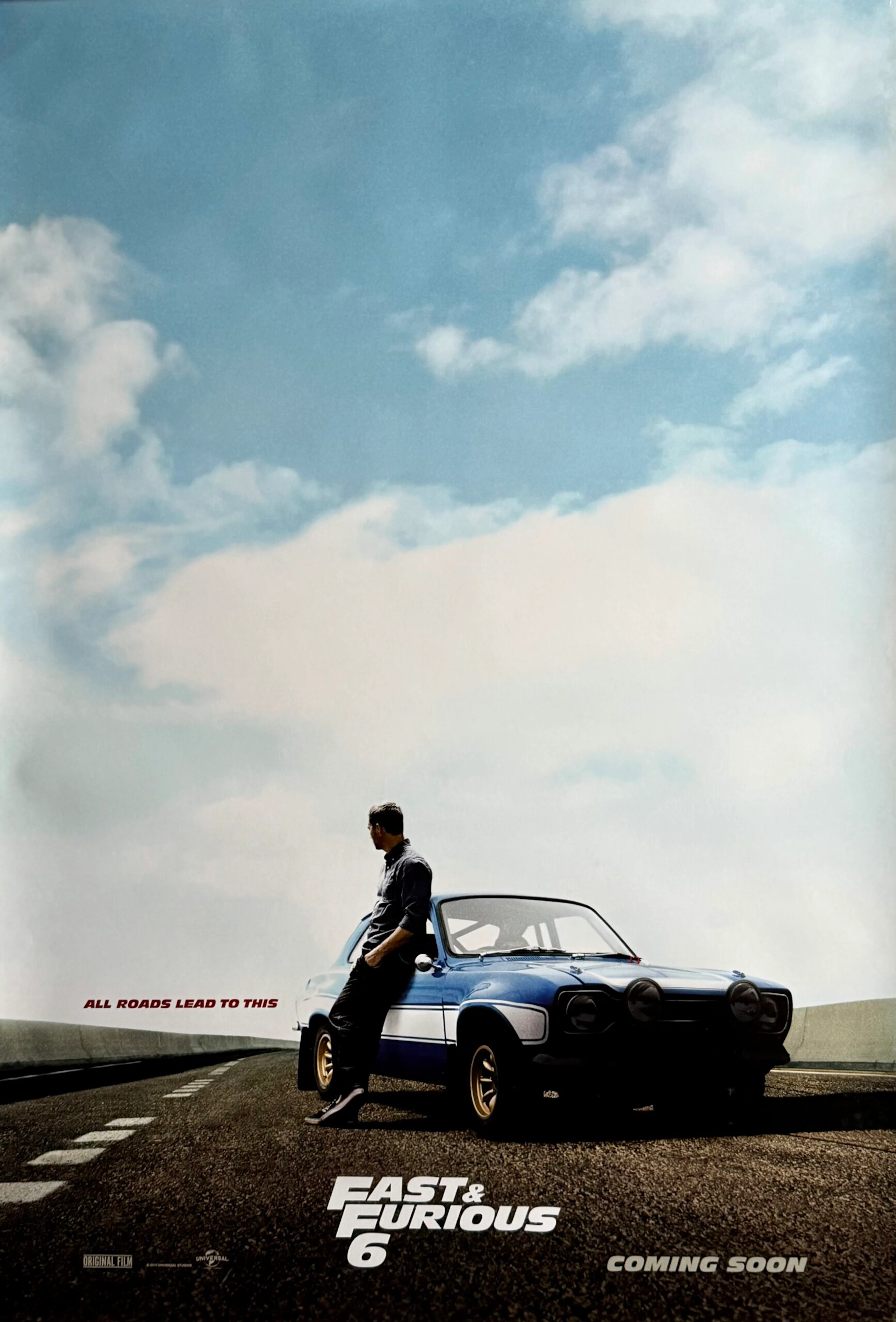 Original Fast and Furious 6 Movie Poster - Vin Diesel - Paul Walker