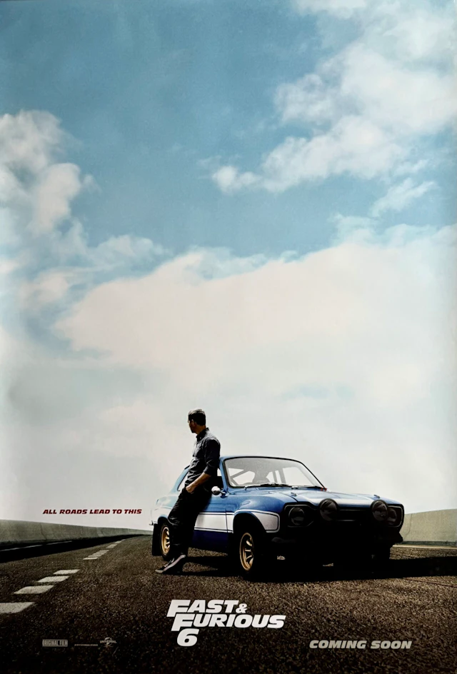 Original Fast and Furious 6 Movie Poster - Vin Diesel - Paul Walker