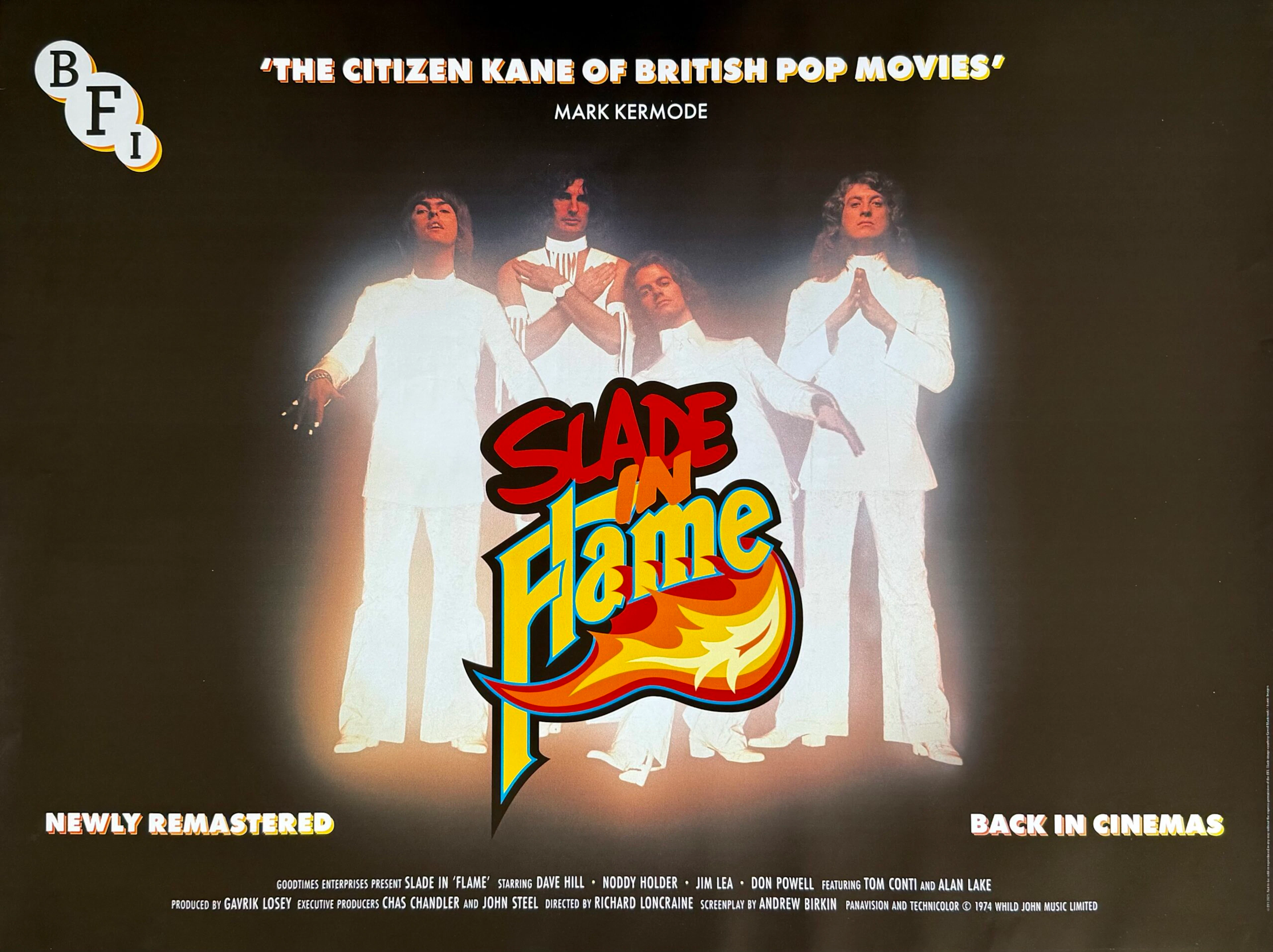 Original Slade in Flame Movie Poster - Music - Noddy Holder