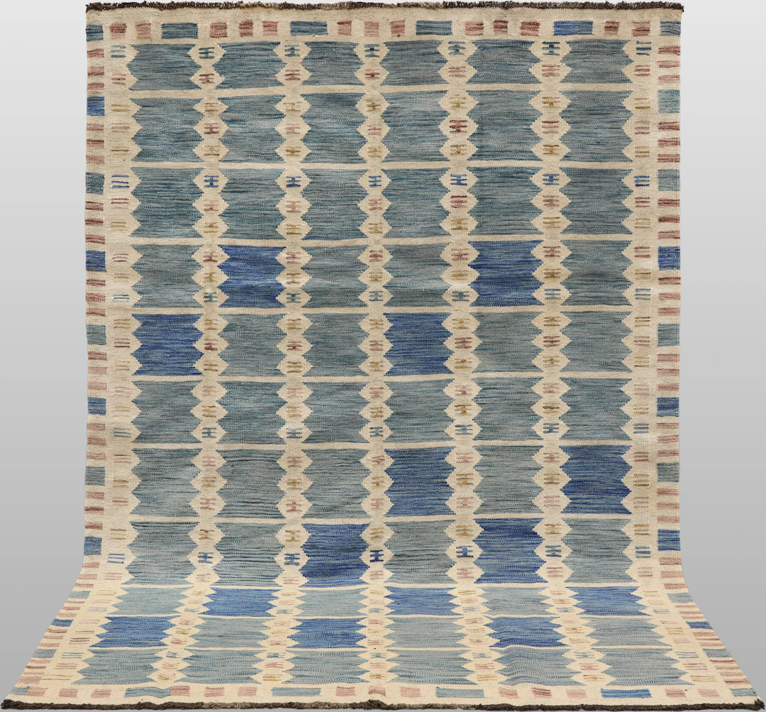 MATTA. Kelim inspirerad av svensk röllakan design, 245 x 175 cm.