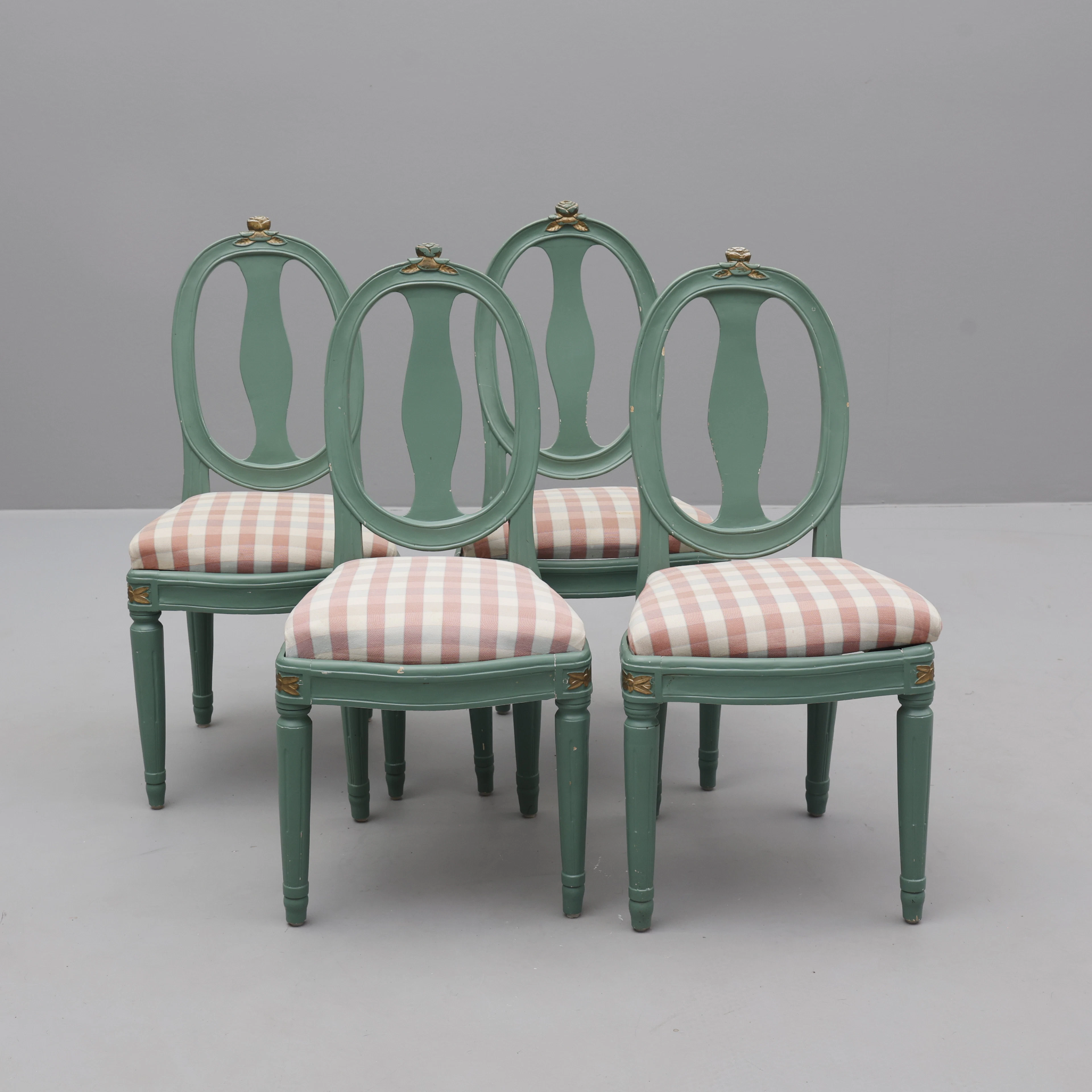 STOLAR, 4 st, Gustaviansk stil, Märkt i blyerts A Jonsson, 1937.