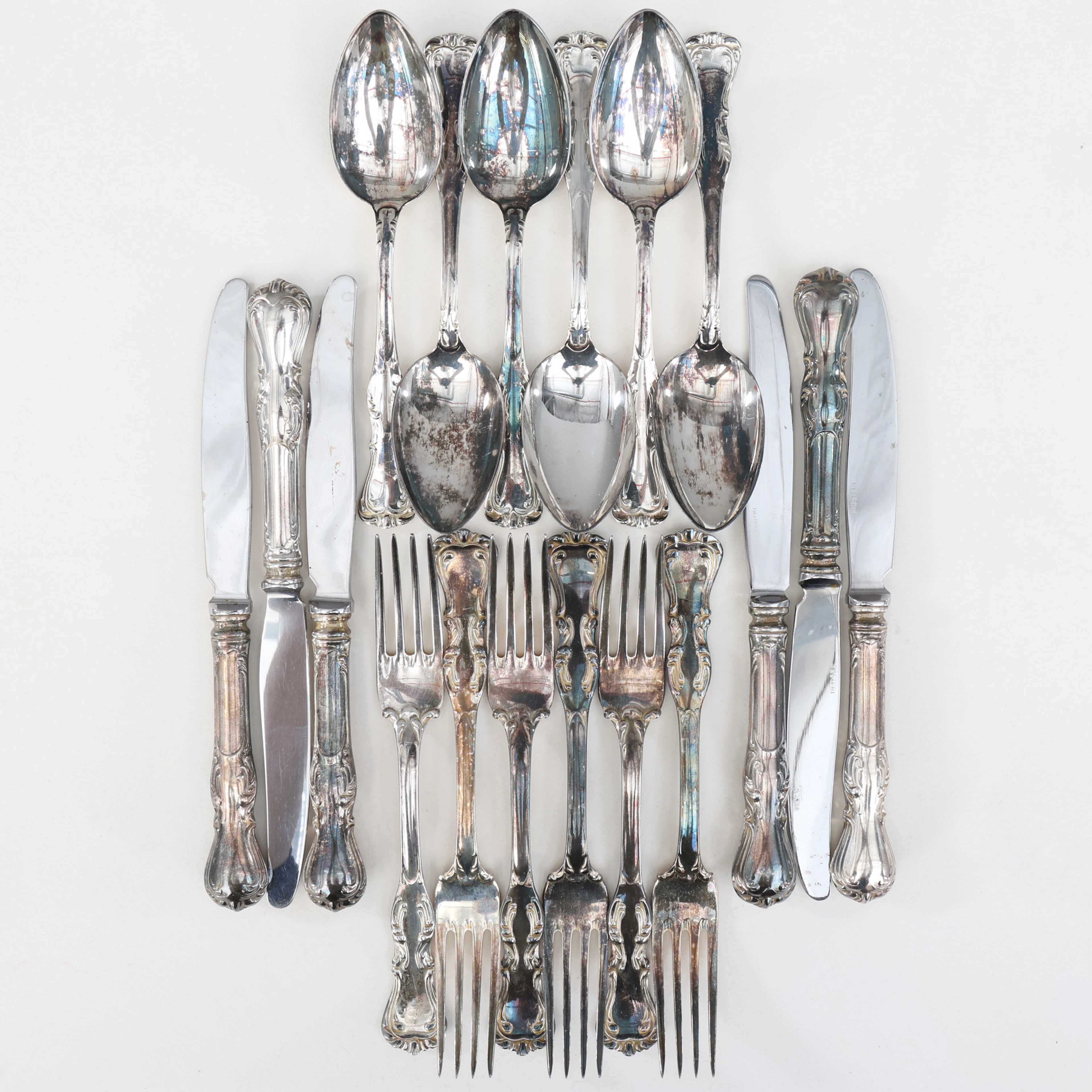 BESTICK, 18 delar, silver, "Olga", GAB, Stockholm.