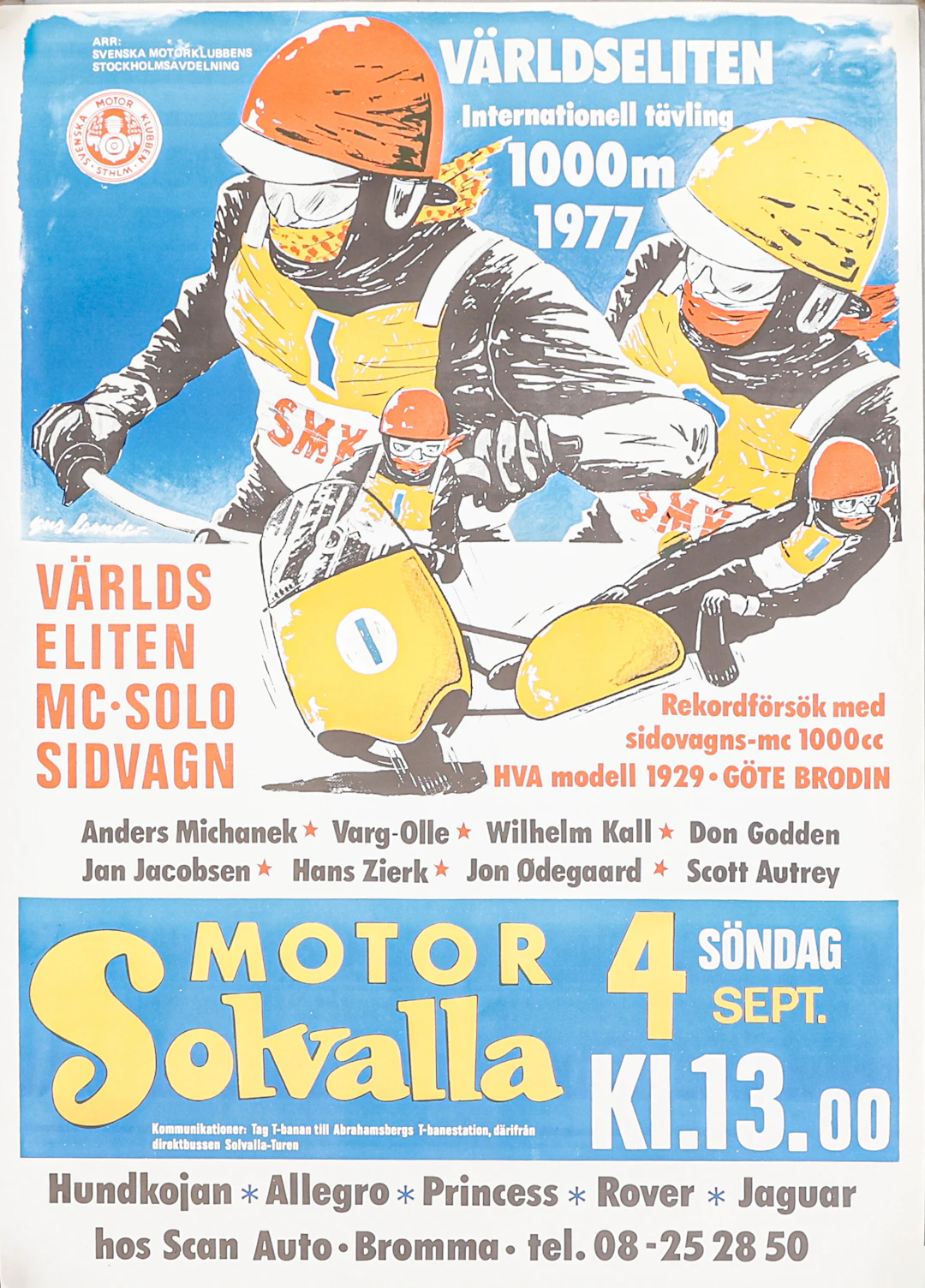 AFFISCH Motor Solvalla 1977.