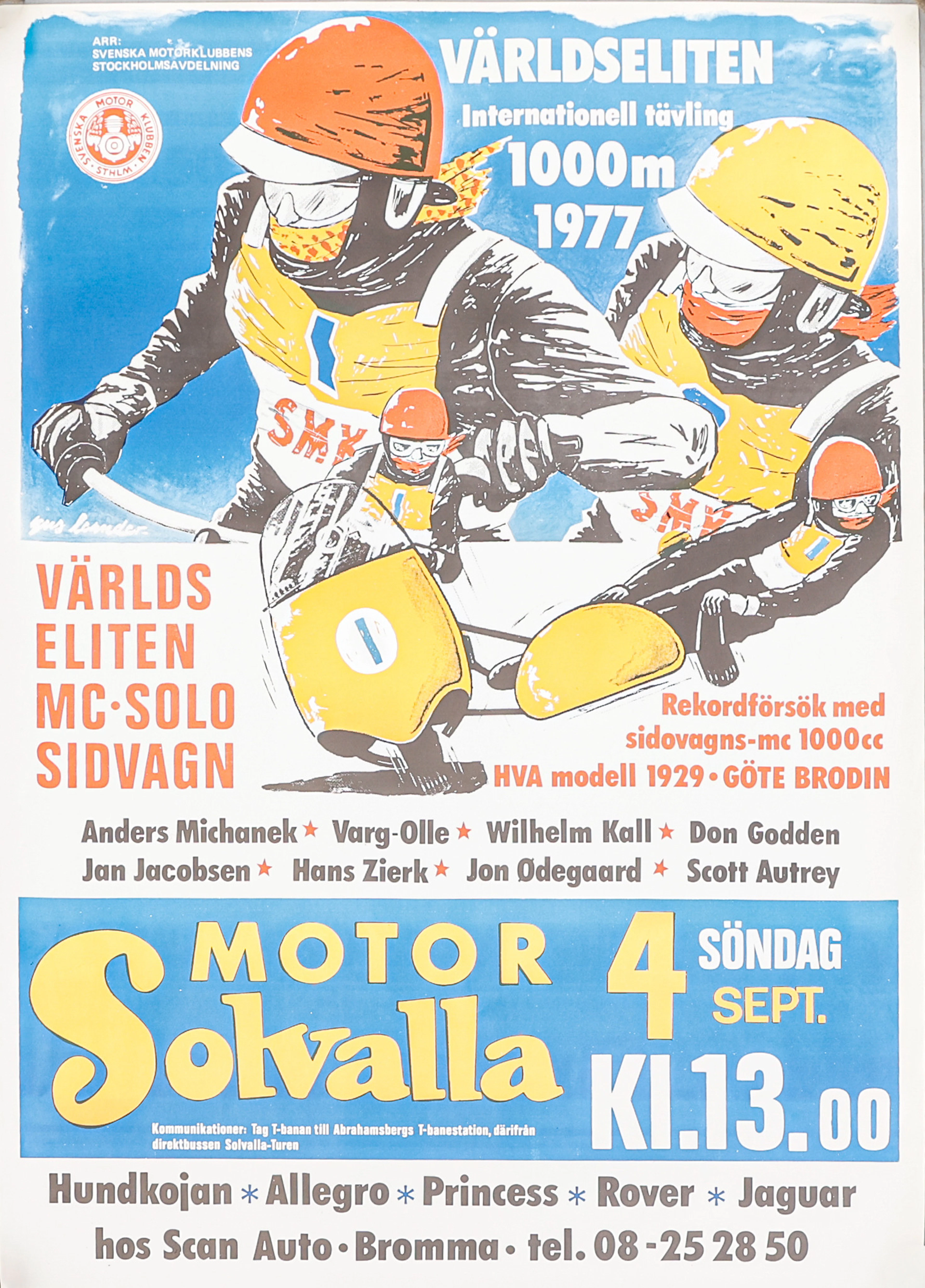 AFFISCH Motor Solvalla 1977.