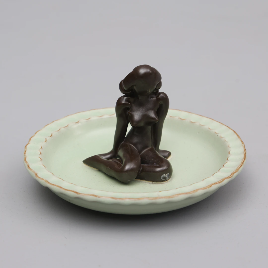 EINAR LUTERKORT. Fat, keramik, Art Deco, Upsala-Ekeby, 1930/40-tal.