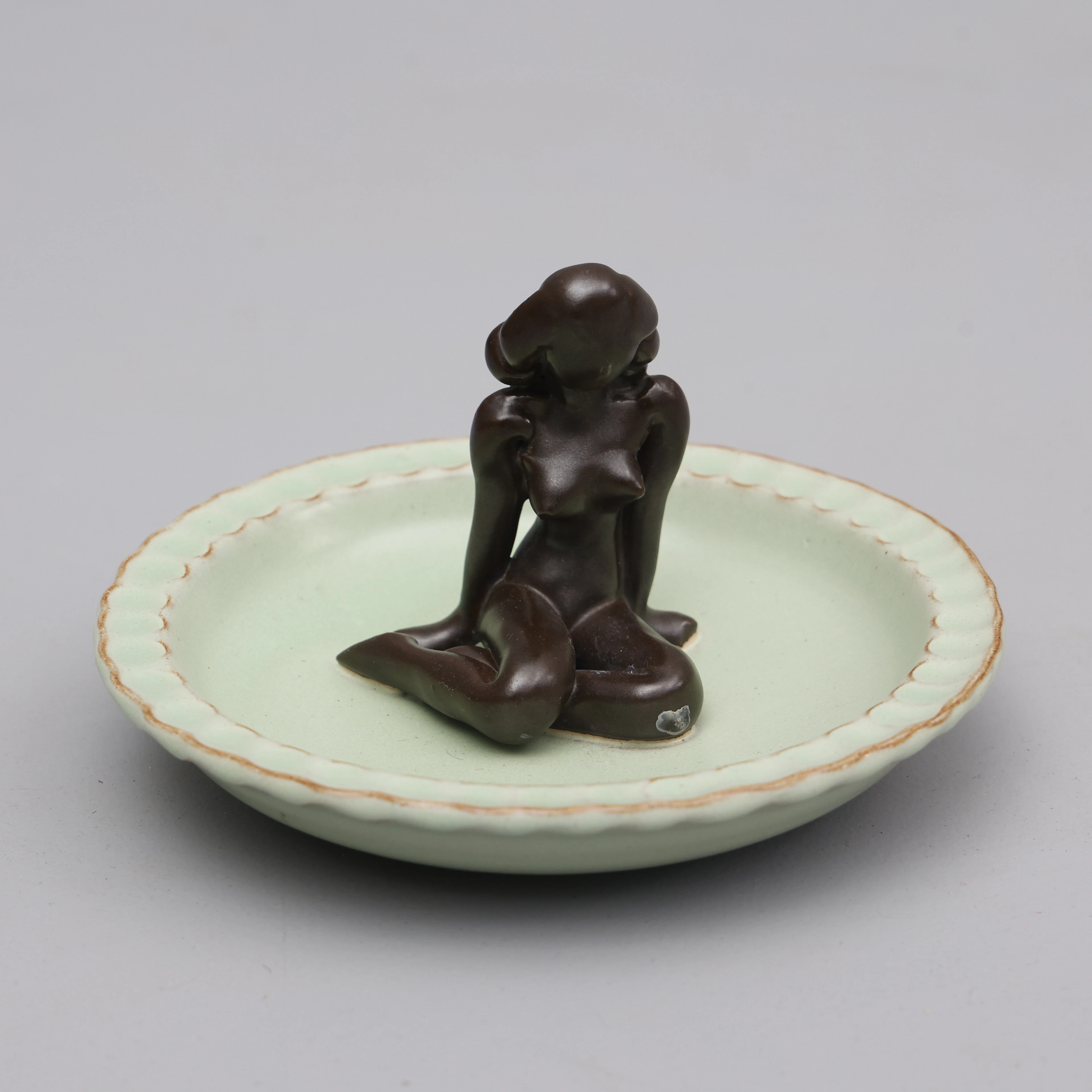 EINAR LUTERKORT. Fat, keramik, Art Deco, Upsala-Ekeby, 1930/40-tal.