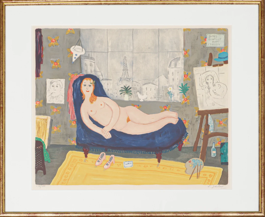 LENNART JIRLOW. "Ateljén/L´Atelier", signerad L. Jirlow, tryckt 1975