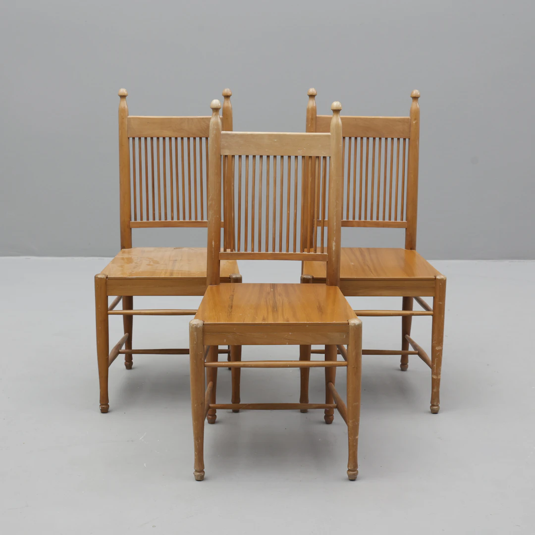 CARL WESTMAN. EFTER. Stolar, 3 stycken,"Arbetarstolen", 1900-tal.