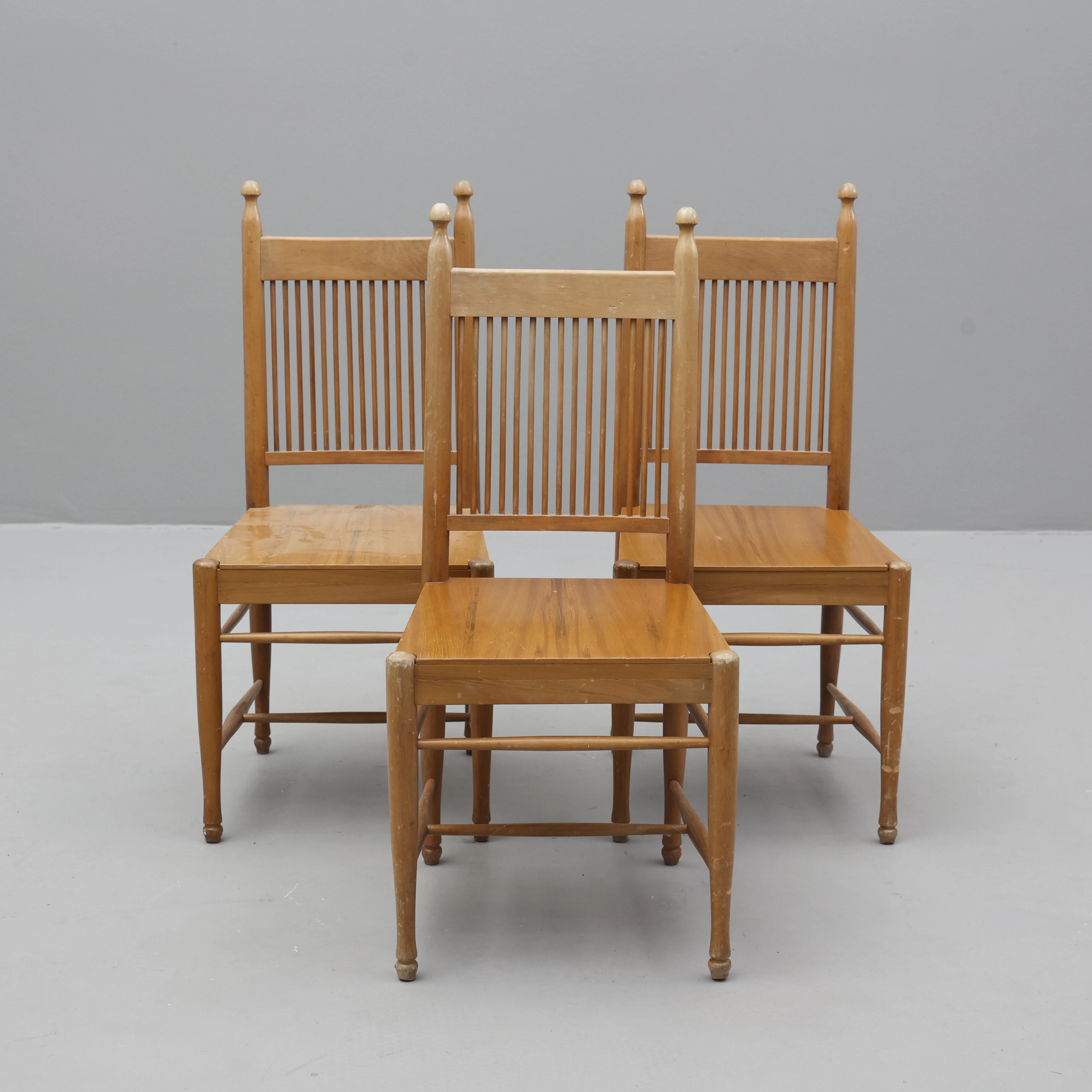 CARL WESTMAN. EFTER. Stolar, 3 stycken,"Arbetarstolen", 1900-tal.