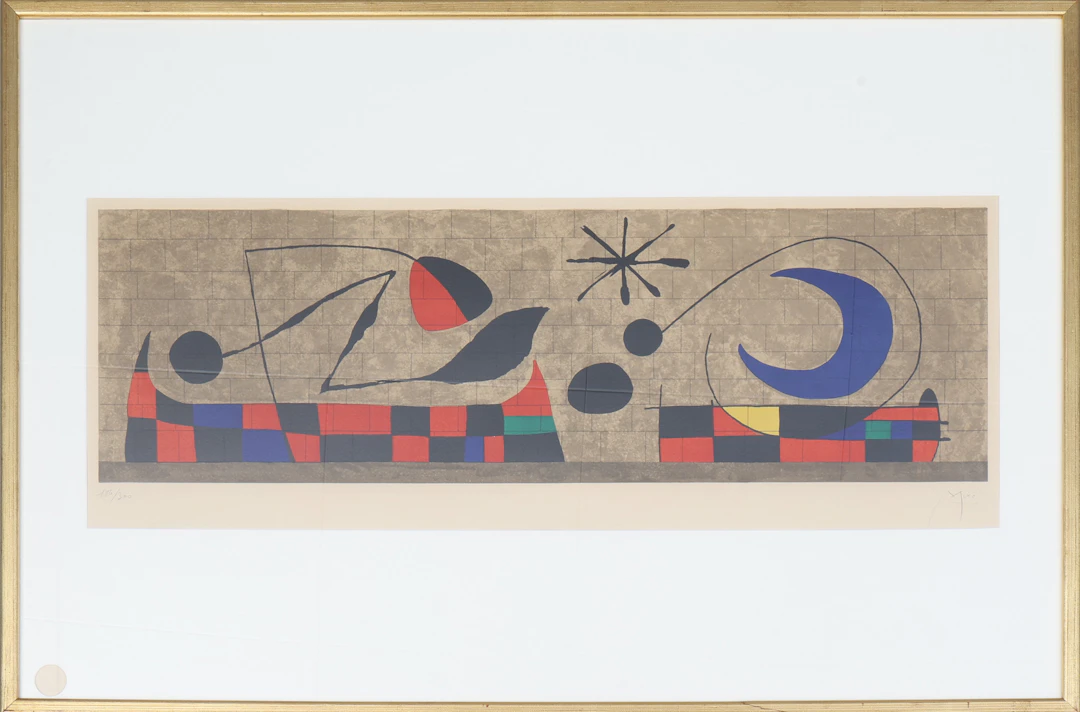 JOAN MIRÓ. "Mur de la lune", färglitografi, signerad och numrerad 186/300.