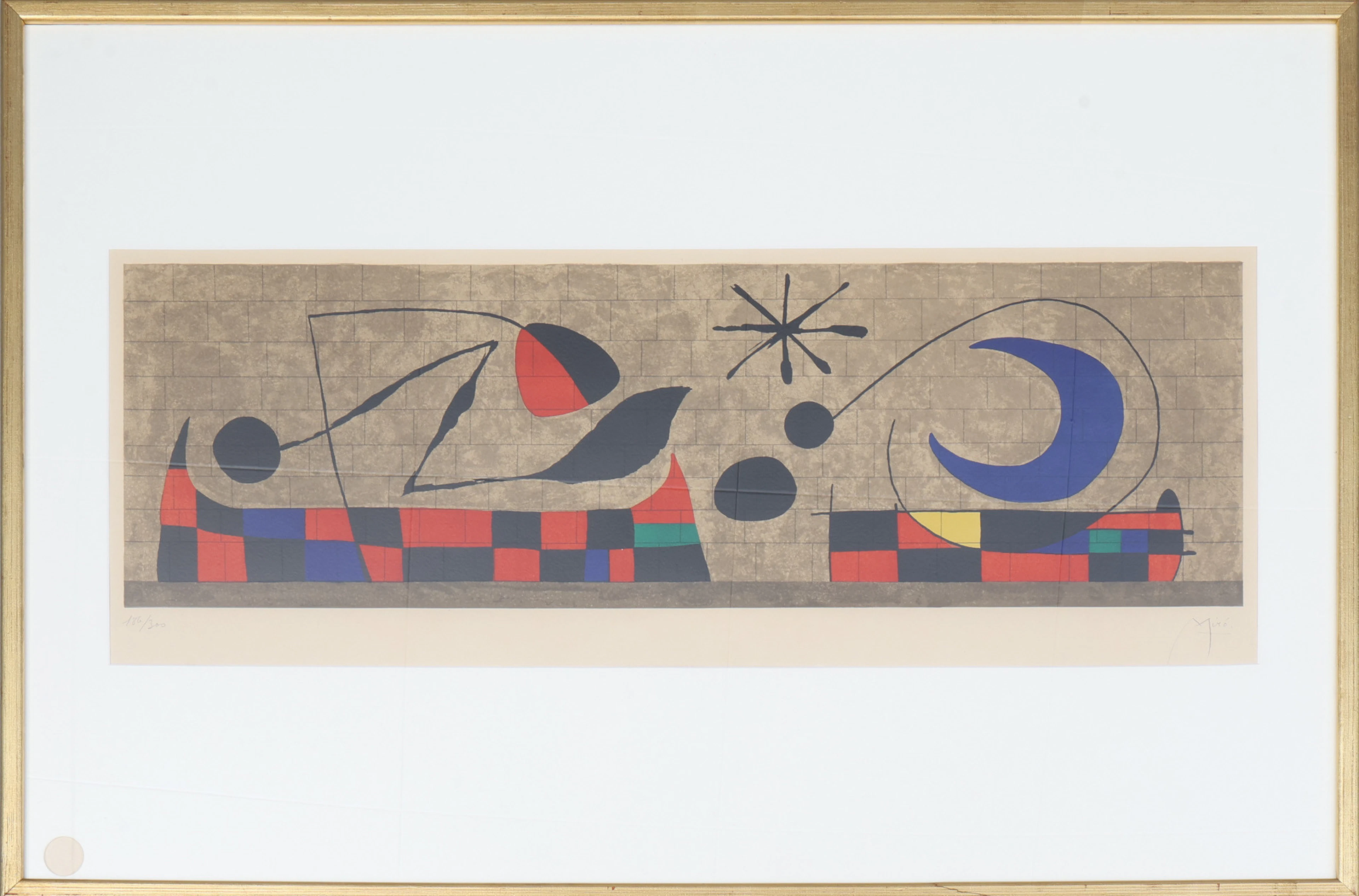 JOAN MIRÓ. "Mur de la lune", färglitografi, signerad och numrerad 186/300.