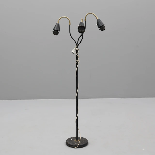 GOLVLAMPA, metall, böjbara ljusarmar.